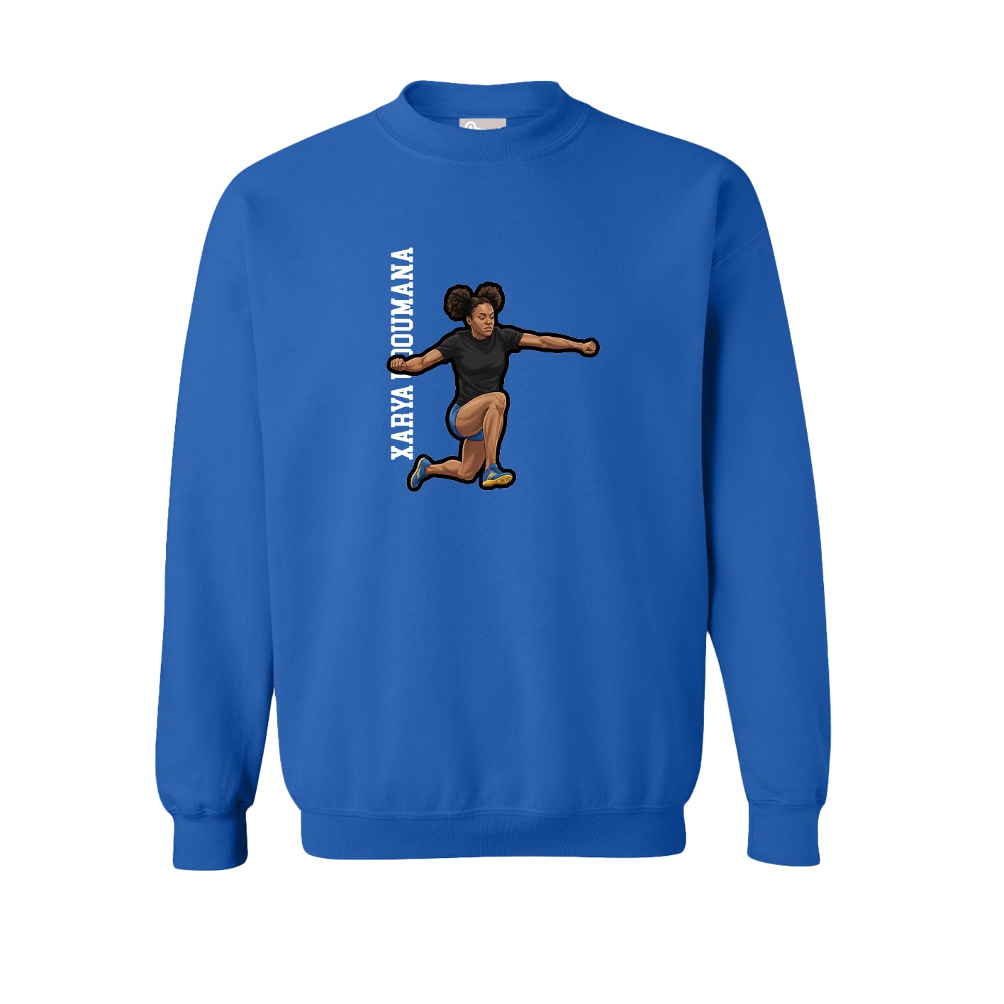Fleece Crew — Name Vertical in Royal