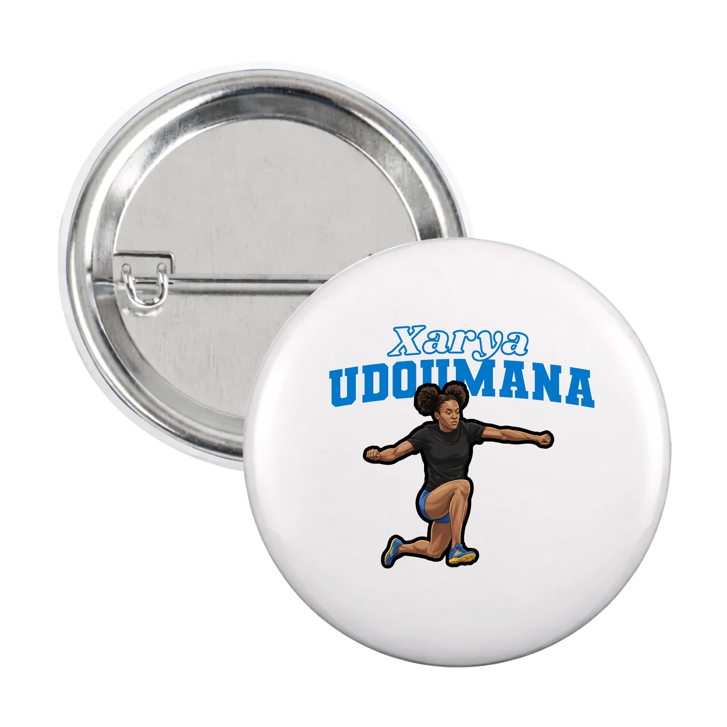 Game Day Button — Name Arch in White