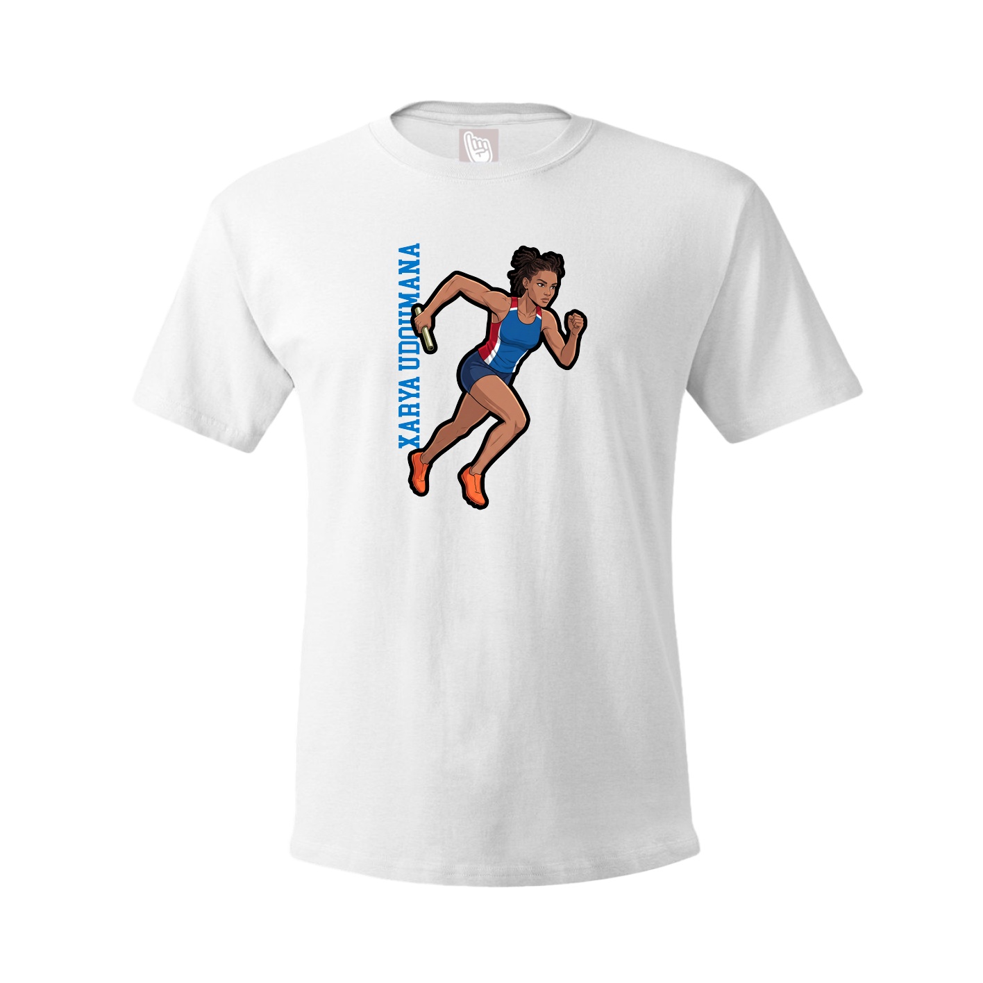 Youth Tee — Name Vertical in White