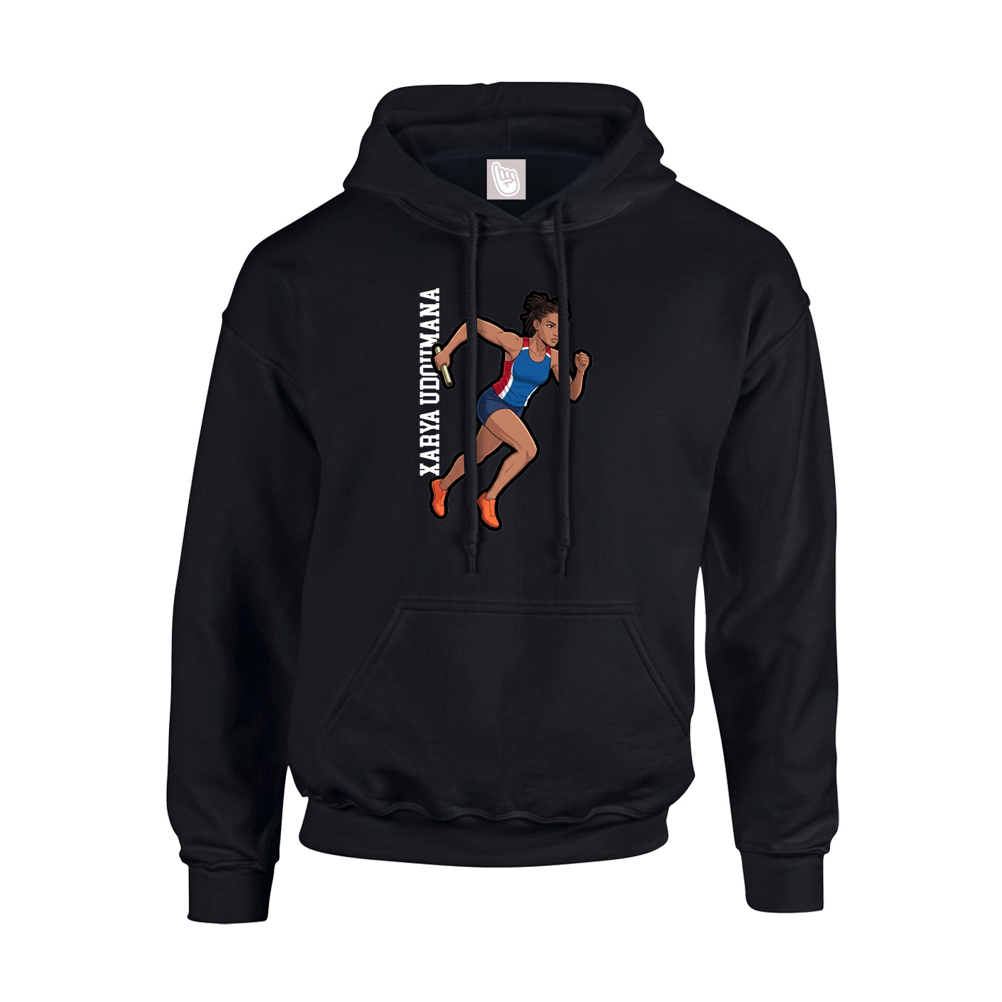 Hoodie — Name Vertical in Black