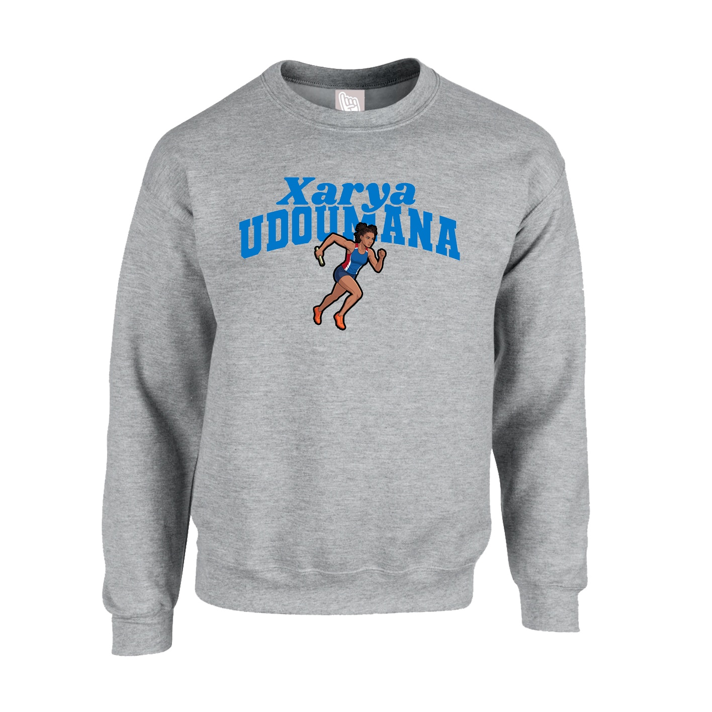 Fleece Crew — Signature Arch in Grey