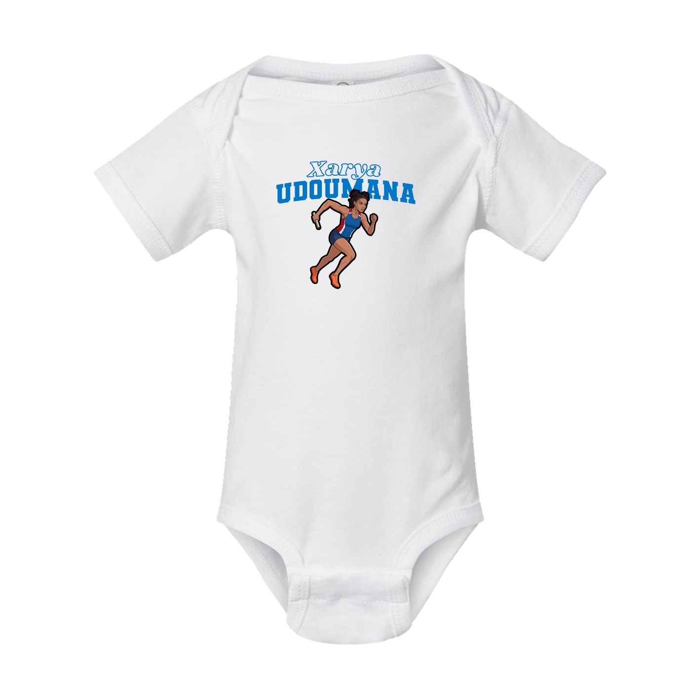 Baby Onesie — Name Arch in White