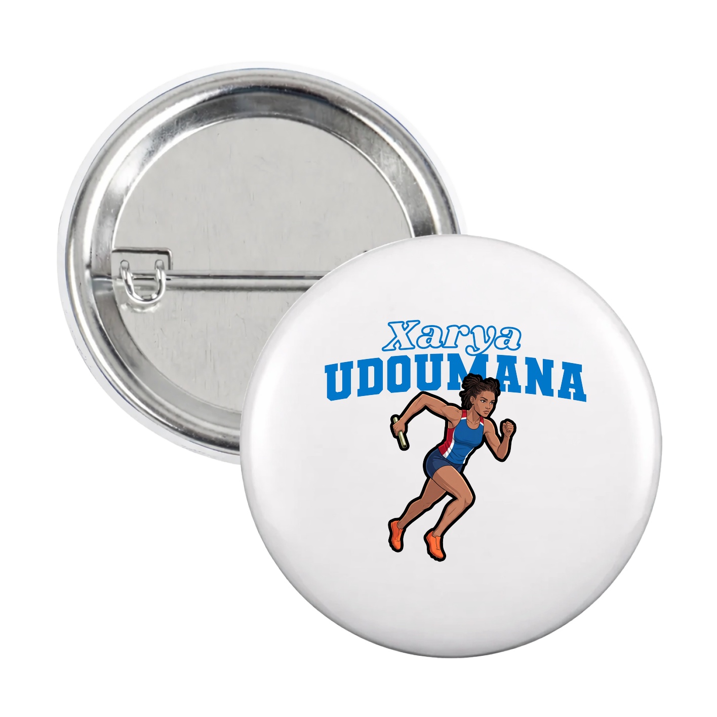 Game Day Button — Name Arch in White