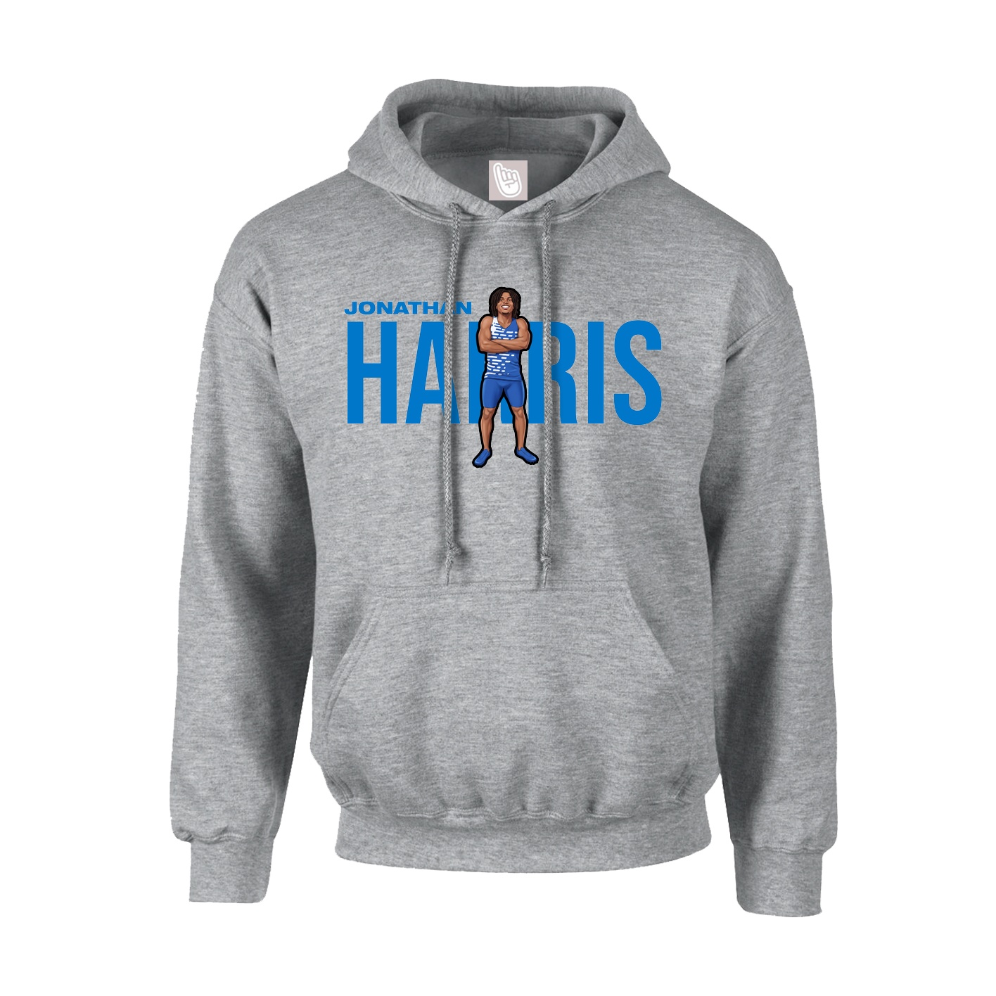 Youth Hoodie — Player Name in Grey