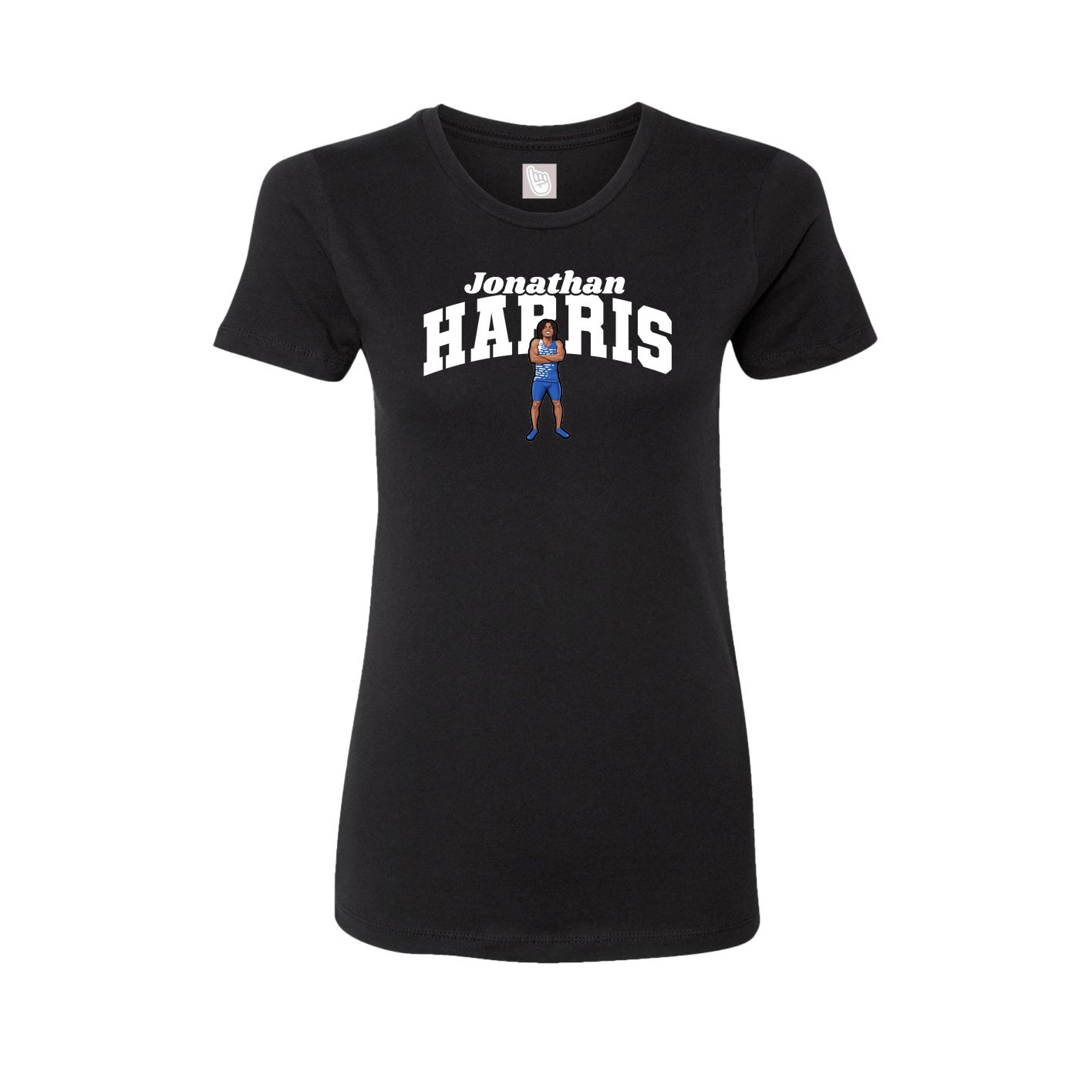 Fitted Women's Tee — Signature Arch in Black