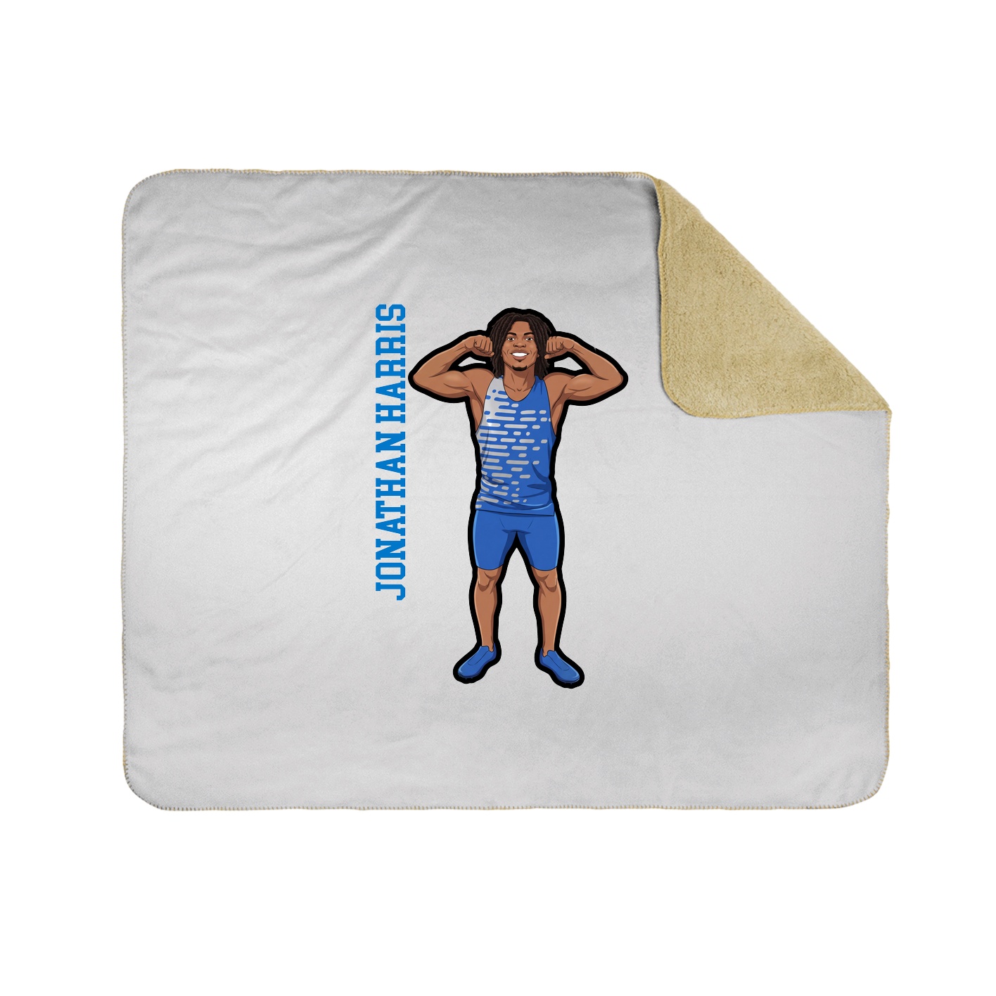 Throw Blanket — Name Vertical in White