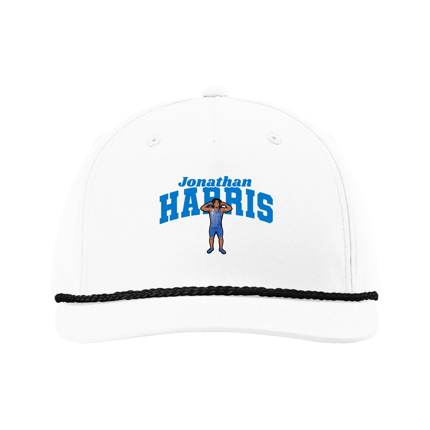 Five-Panel Classic Rope Cap — Signature Arch in White