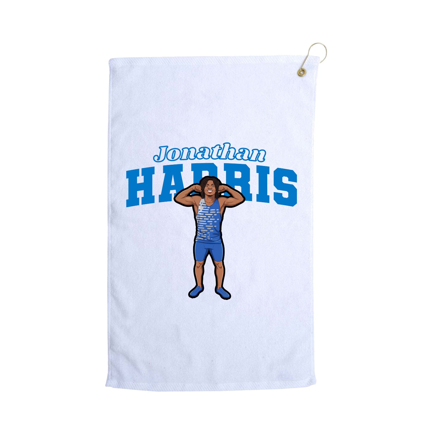 Golf Towel — Name Arch in White