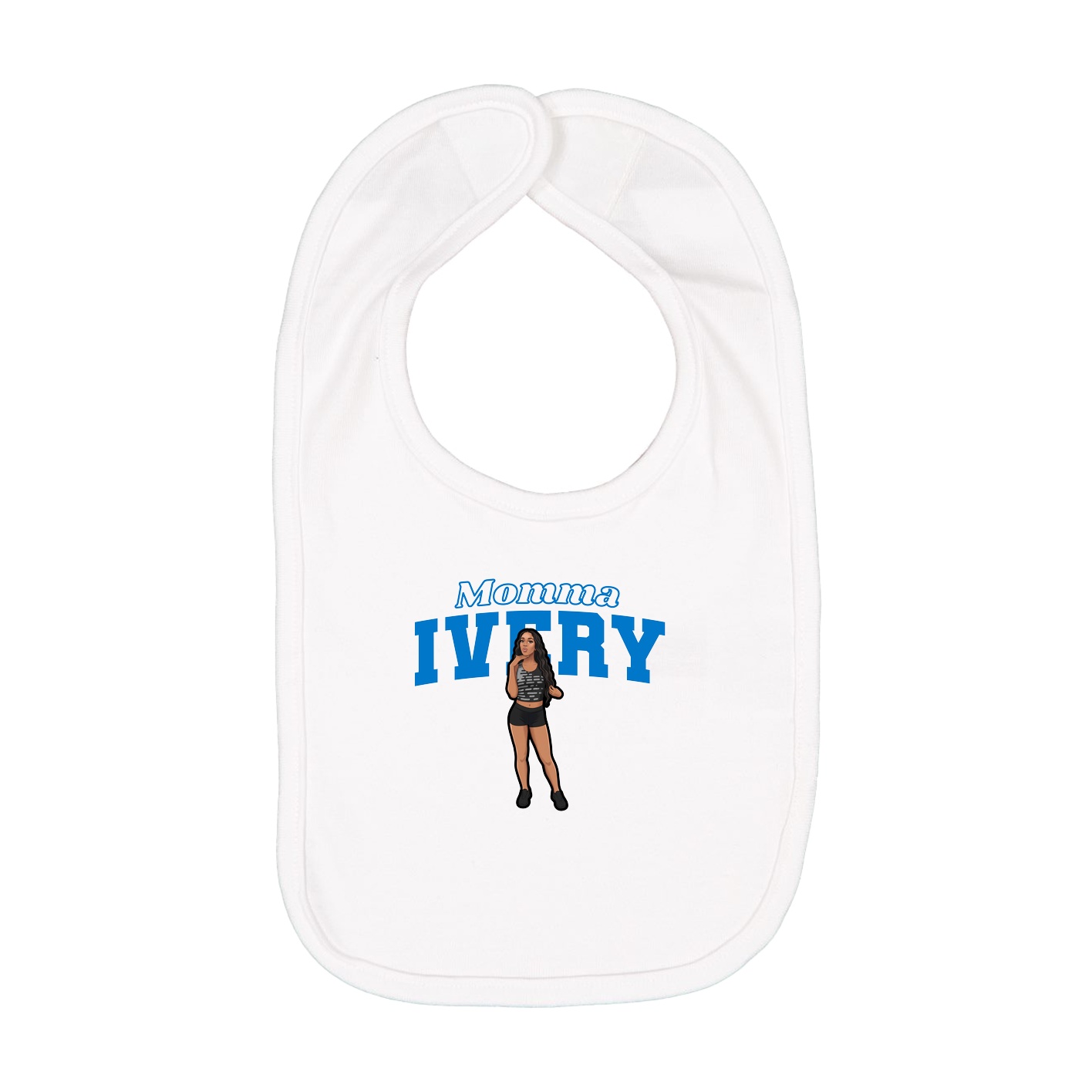 Infant Bib — Mothers Day Block in White