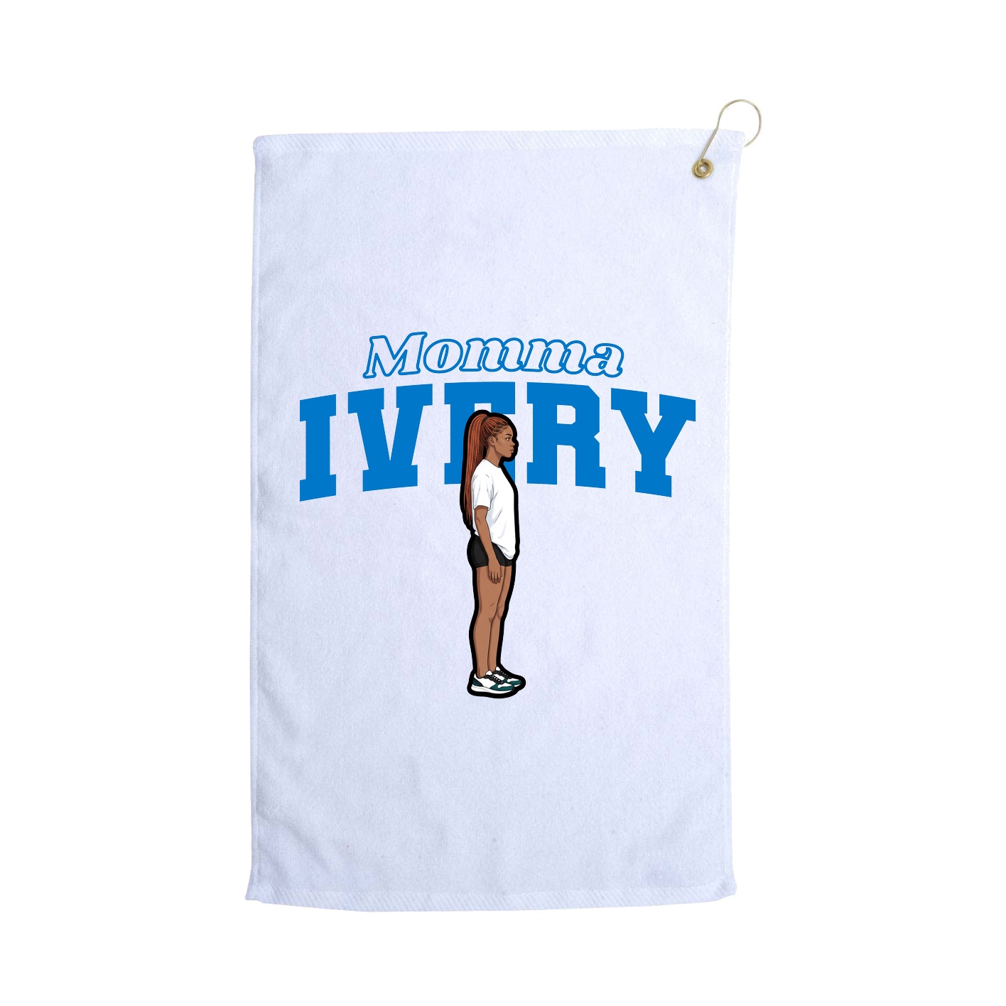 Golf Towel — Mothers Day Block in White