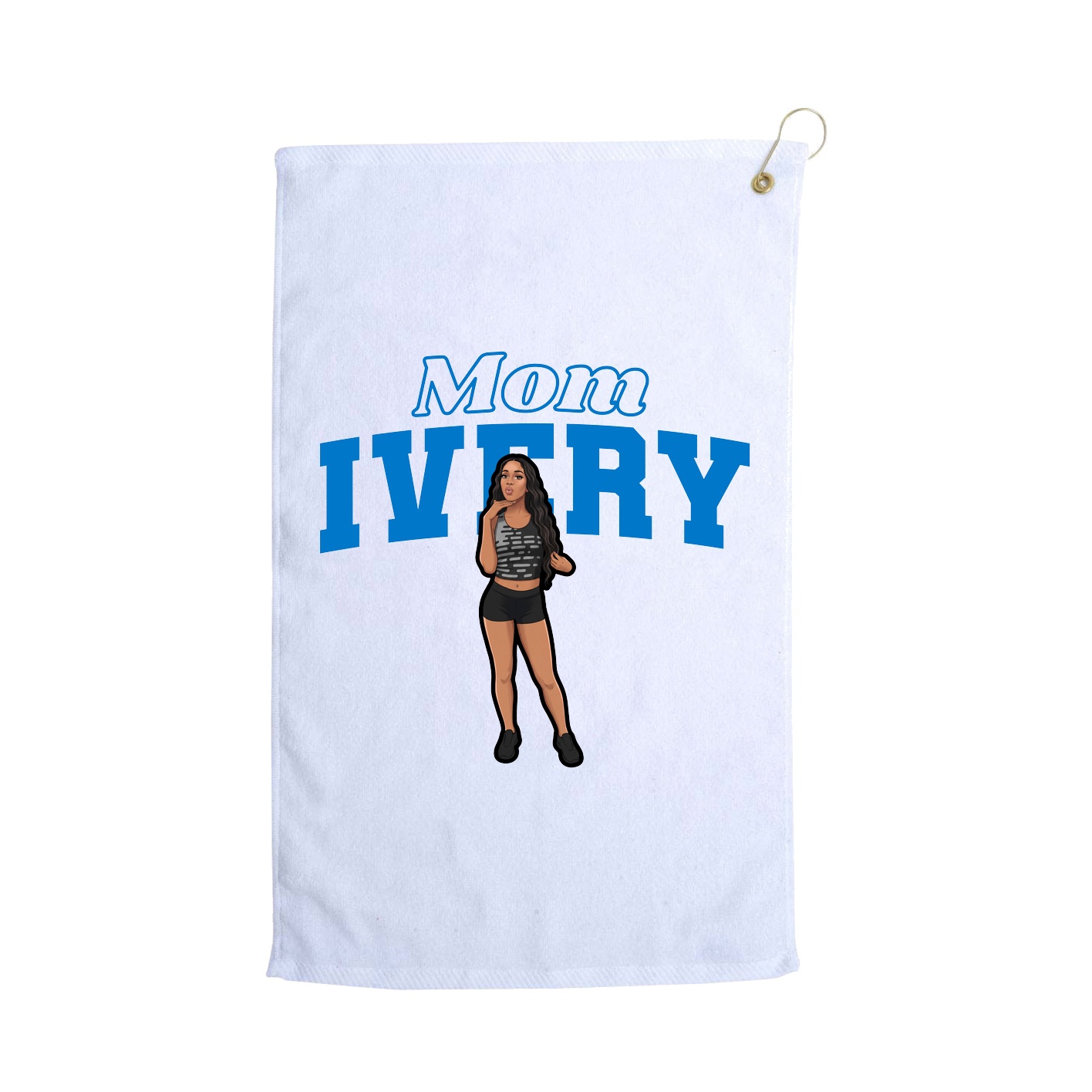 Golf Towel — Mothers Day Block in White