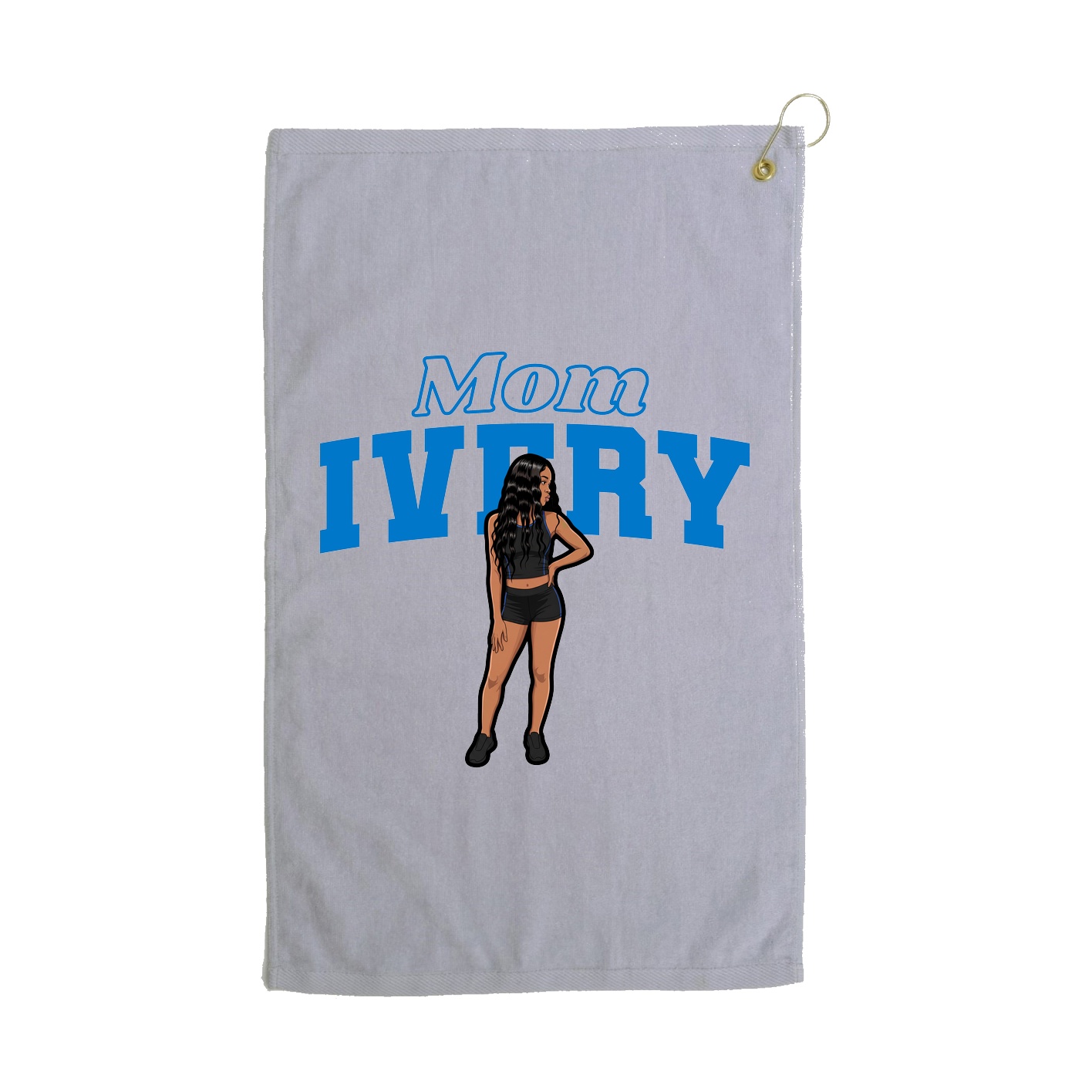 Golf Towel — Mothers Day Block in Grey