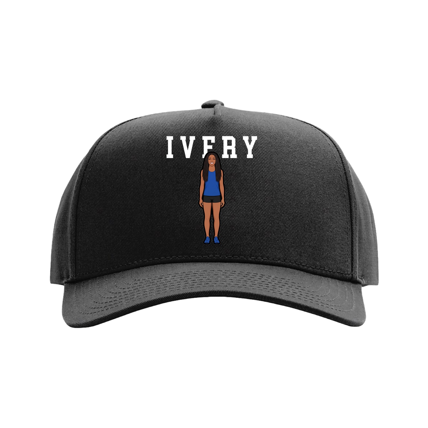 Full Fabric Five-Panel Champ Cap — Shirsey in Black