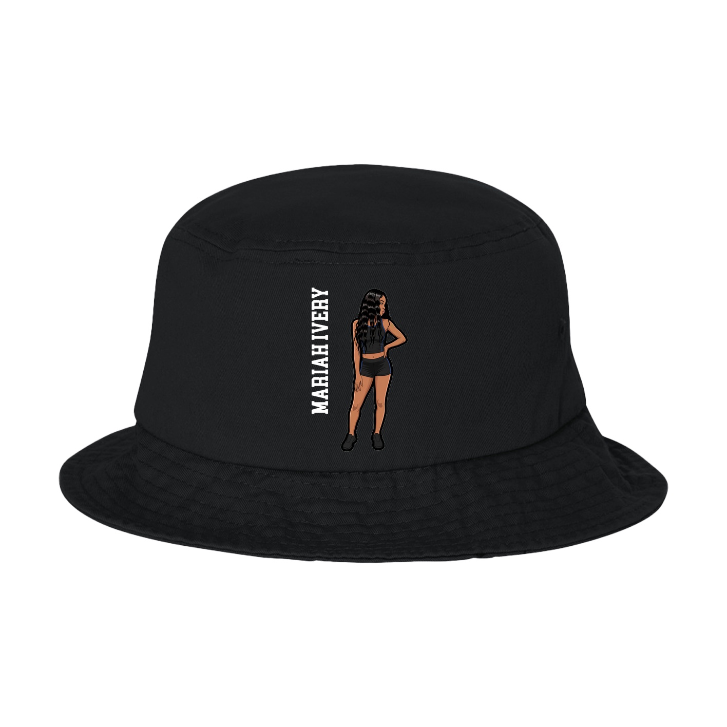 Bucket Cap — Name Vertical in Black