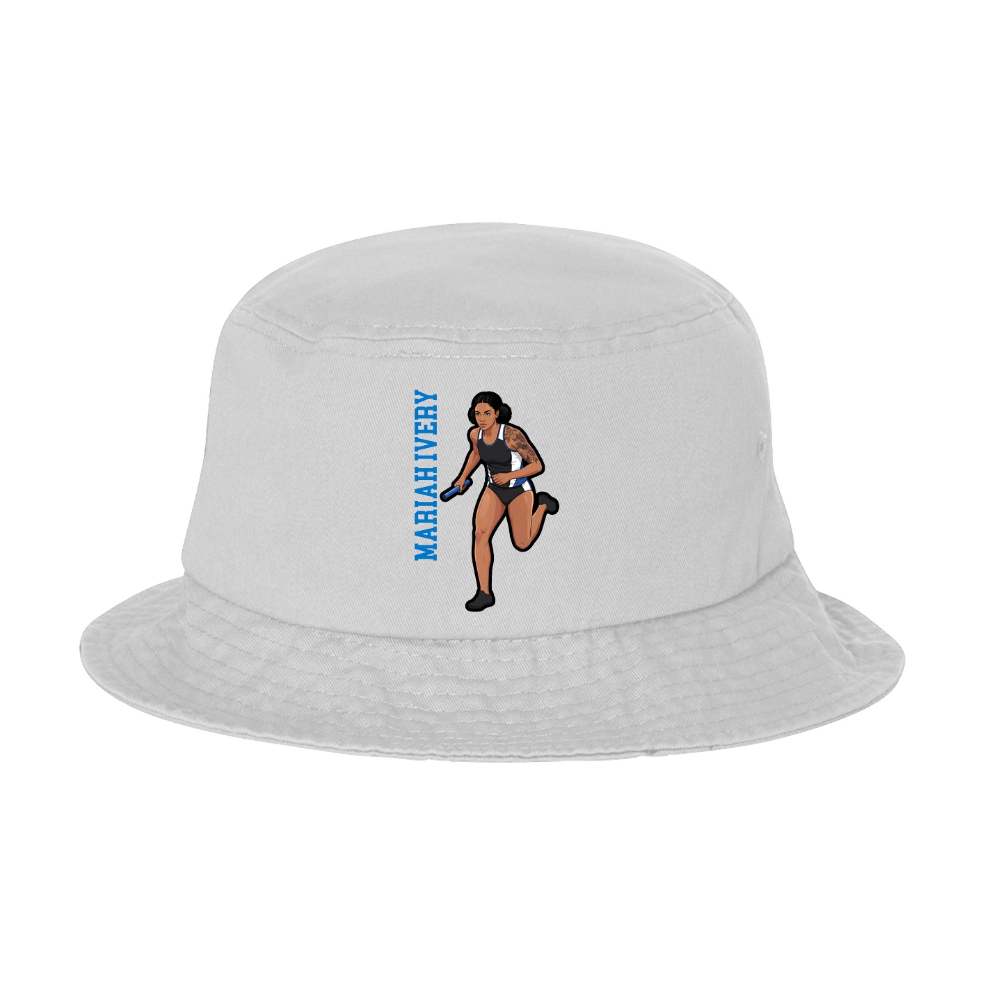 Bucket Cap — Name Vertical in White