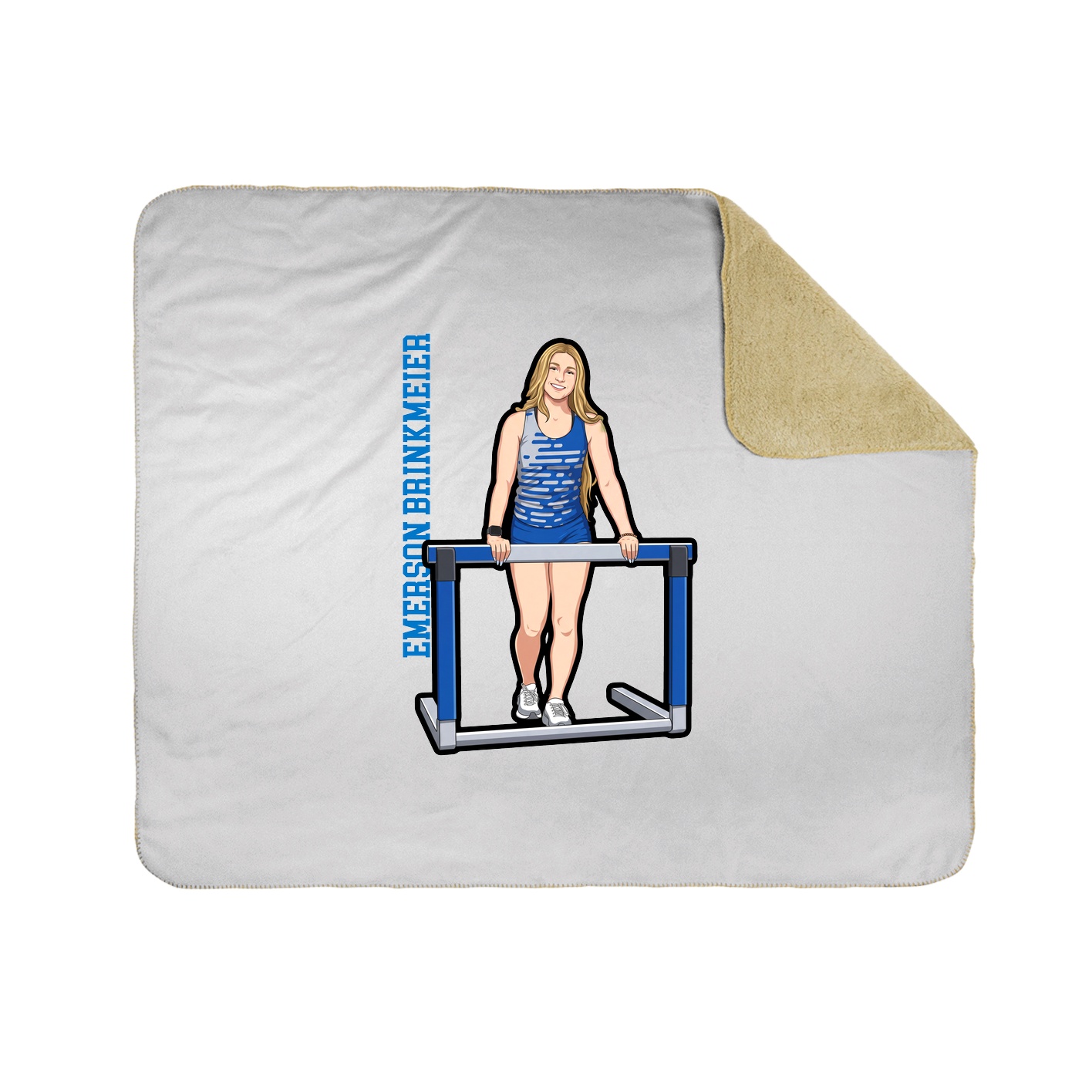 Throw Blanket — Name Vertical in White