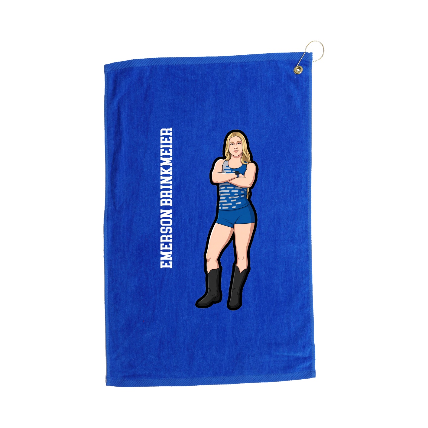 Golf Towel — Name Vertical in Royal