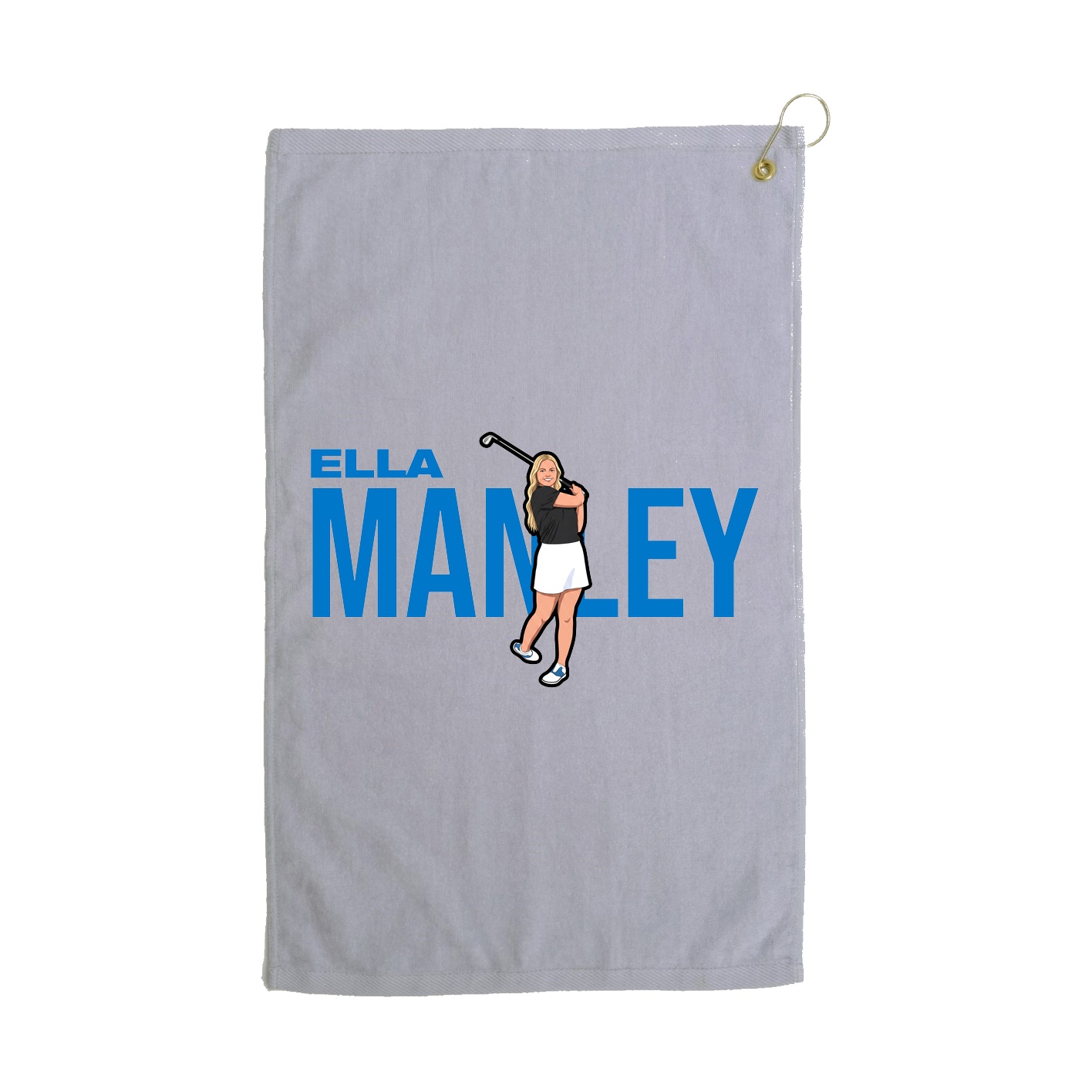 Golf Towel — Player Name in Grey