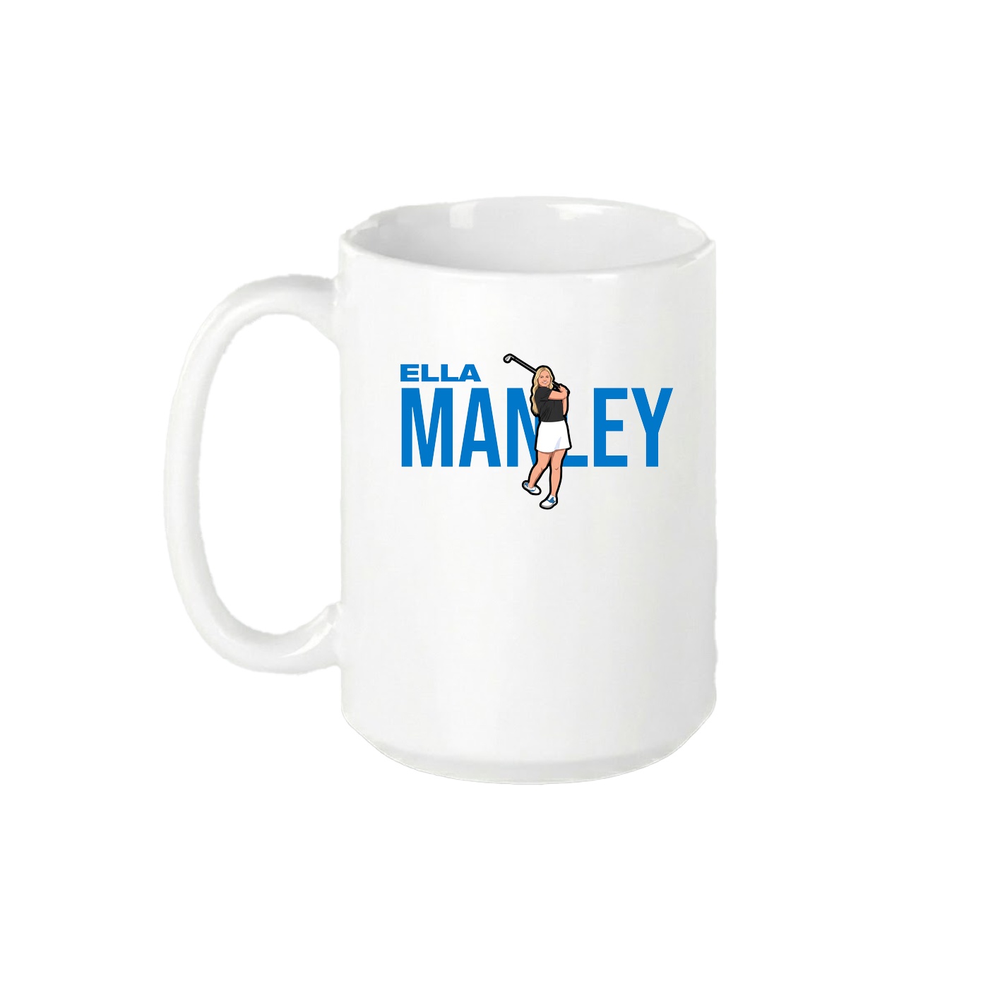 15oz Coffee Mug — Player Name in White