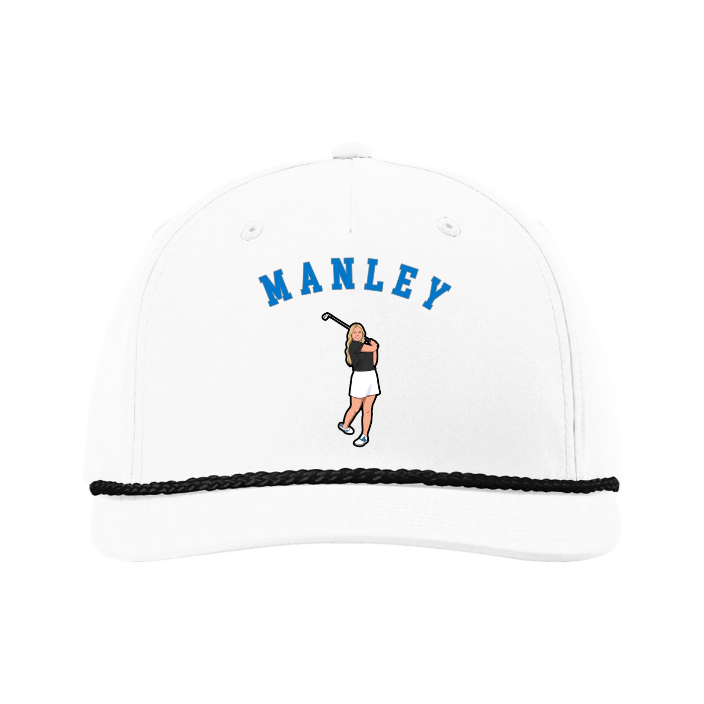 Five-Panel Classic Rope Cap — Shirsey Arch in White