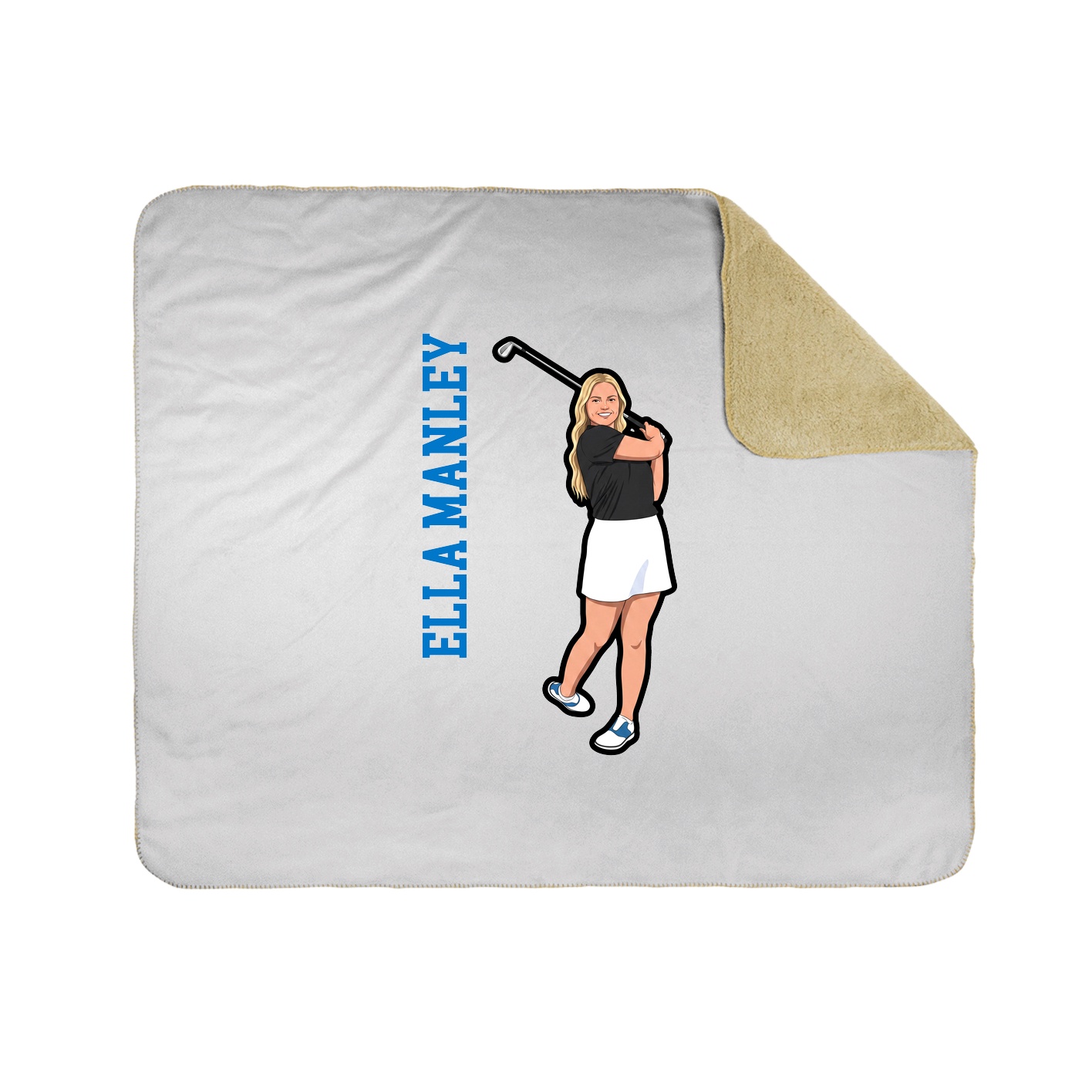 Throw Blanket — Name Vertical in White