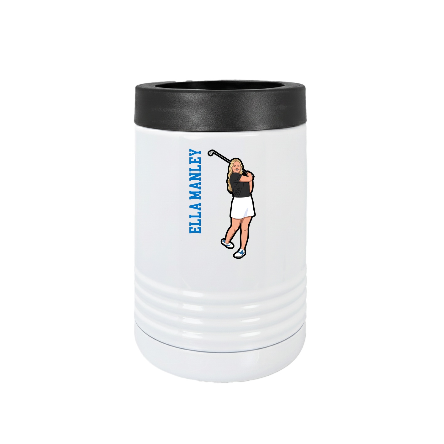 Beverage Holder — Name Vertical in White