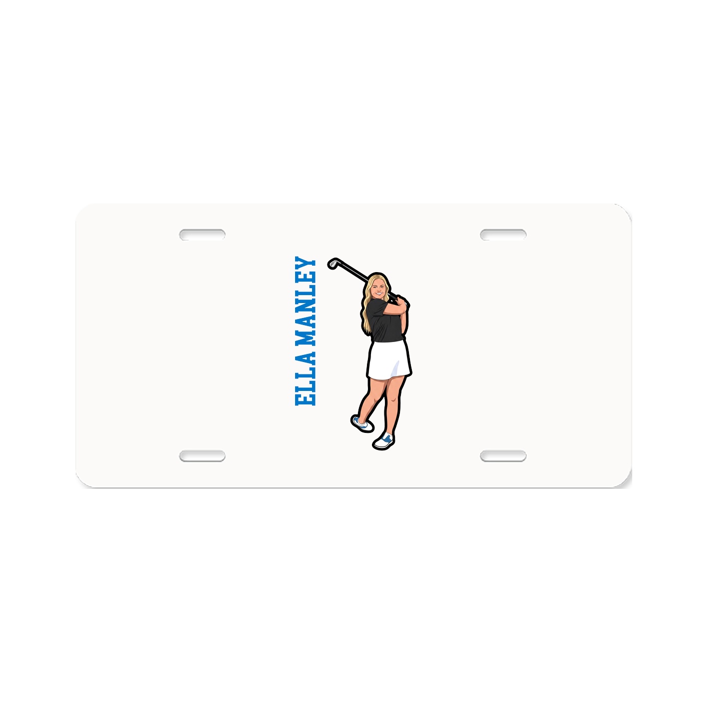 License Plate — Name Vertical in Classic