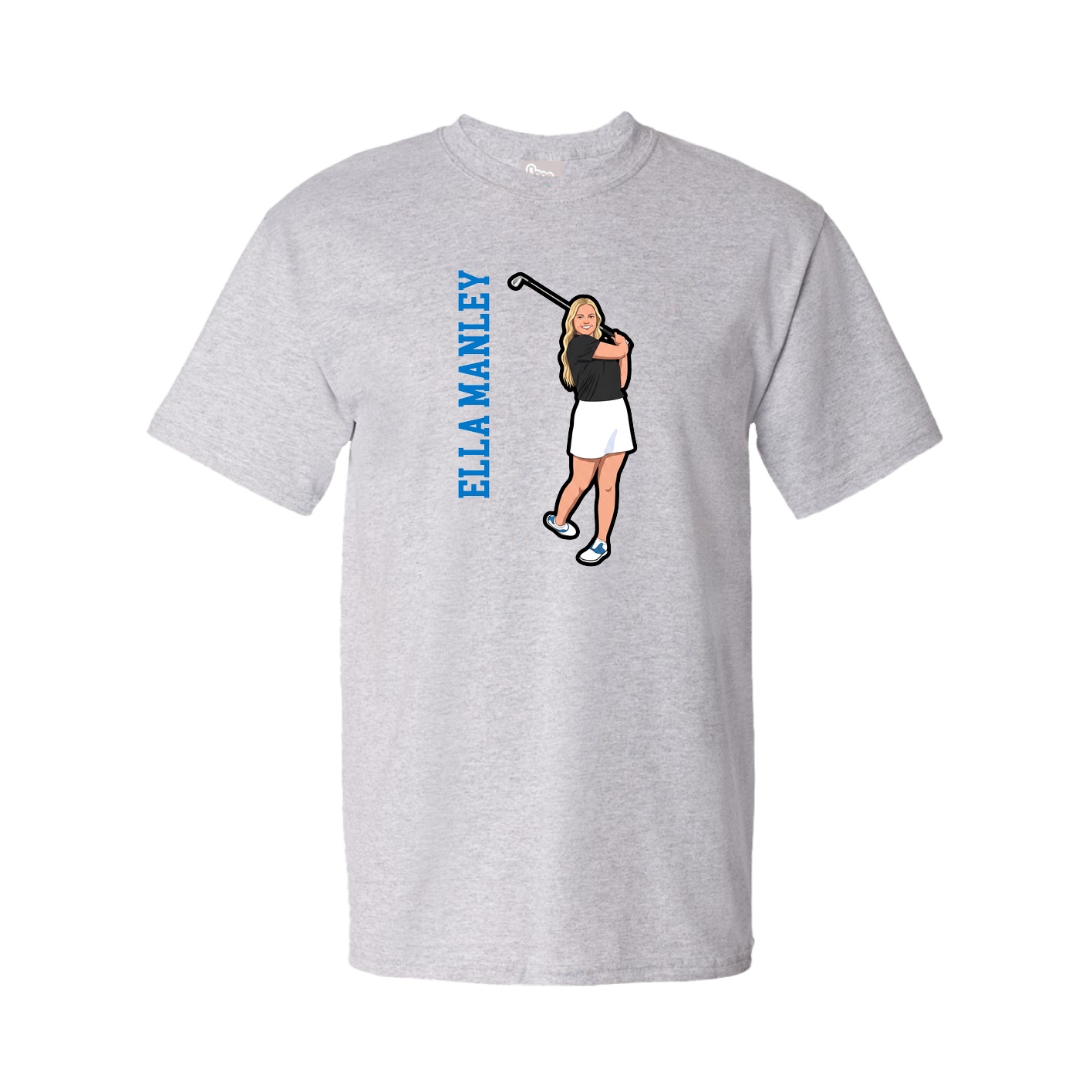 Tee — Name Vertical in Grey