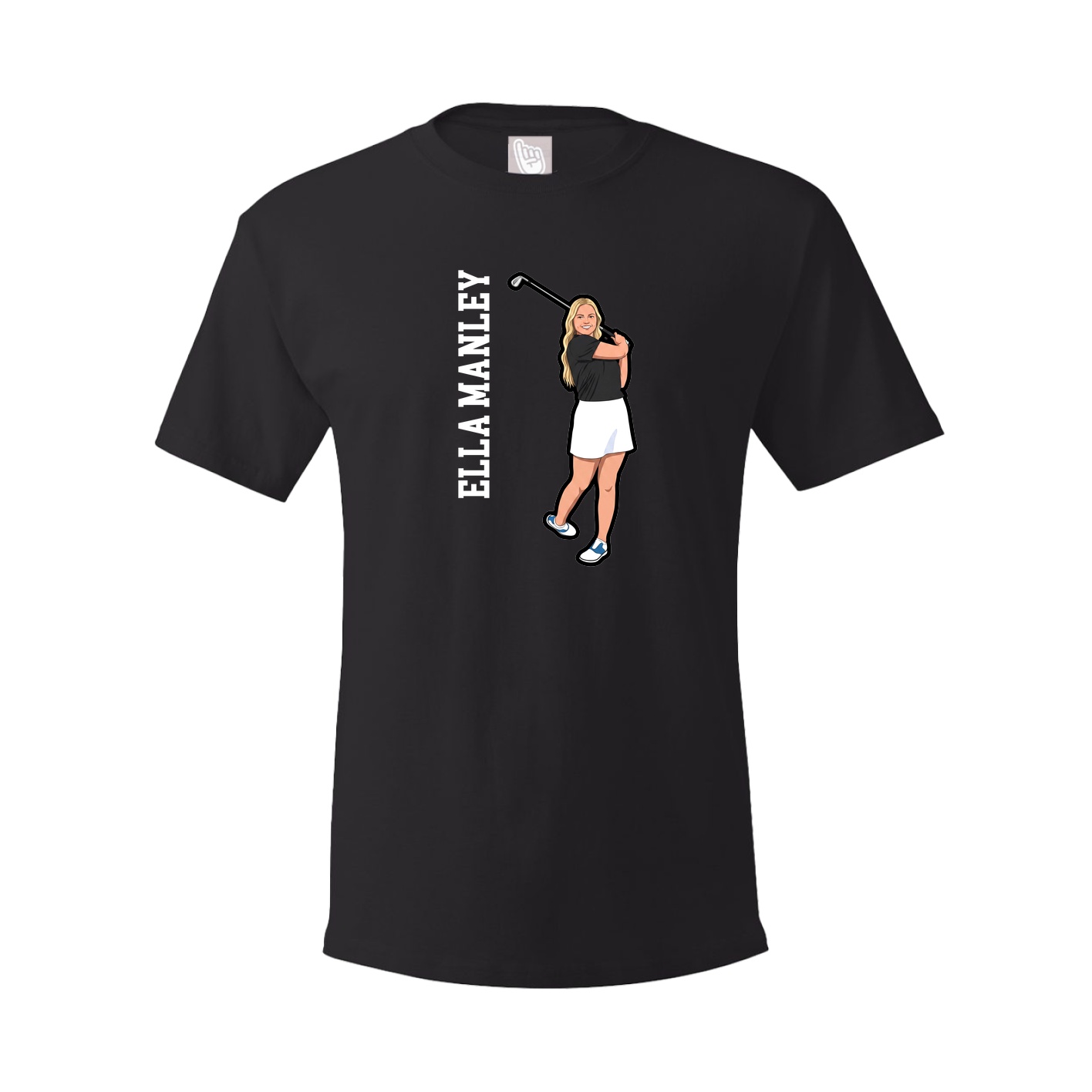 Youth Tee — Name Vertical in Black