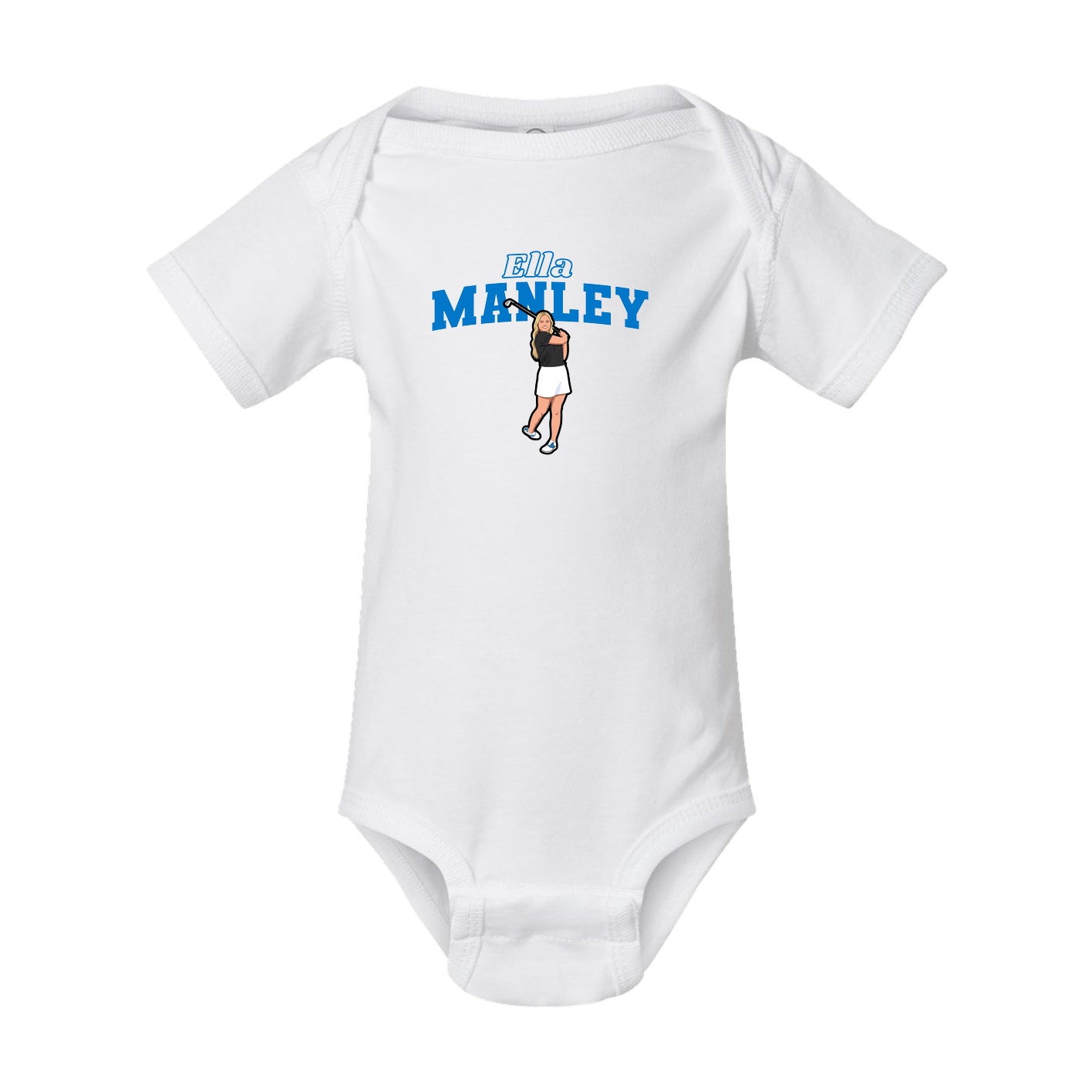 Baby Onesie — Name Arch in White