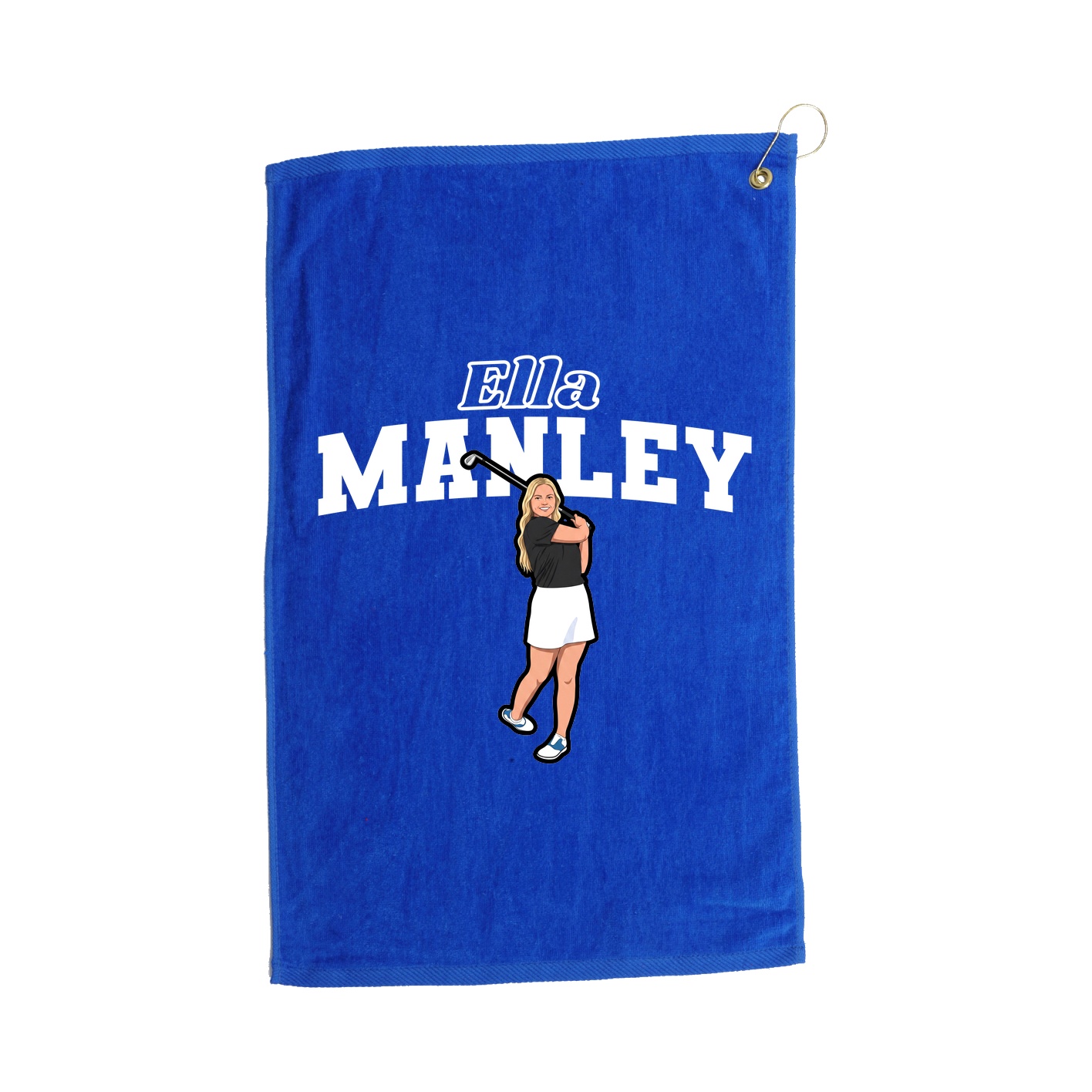Golf Towel — Name Arch in Royal