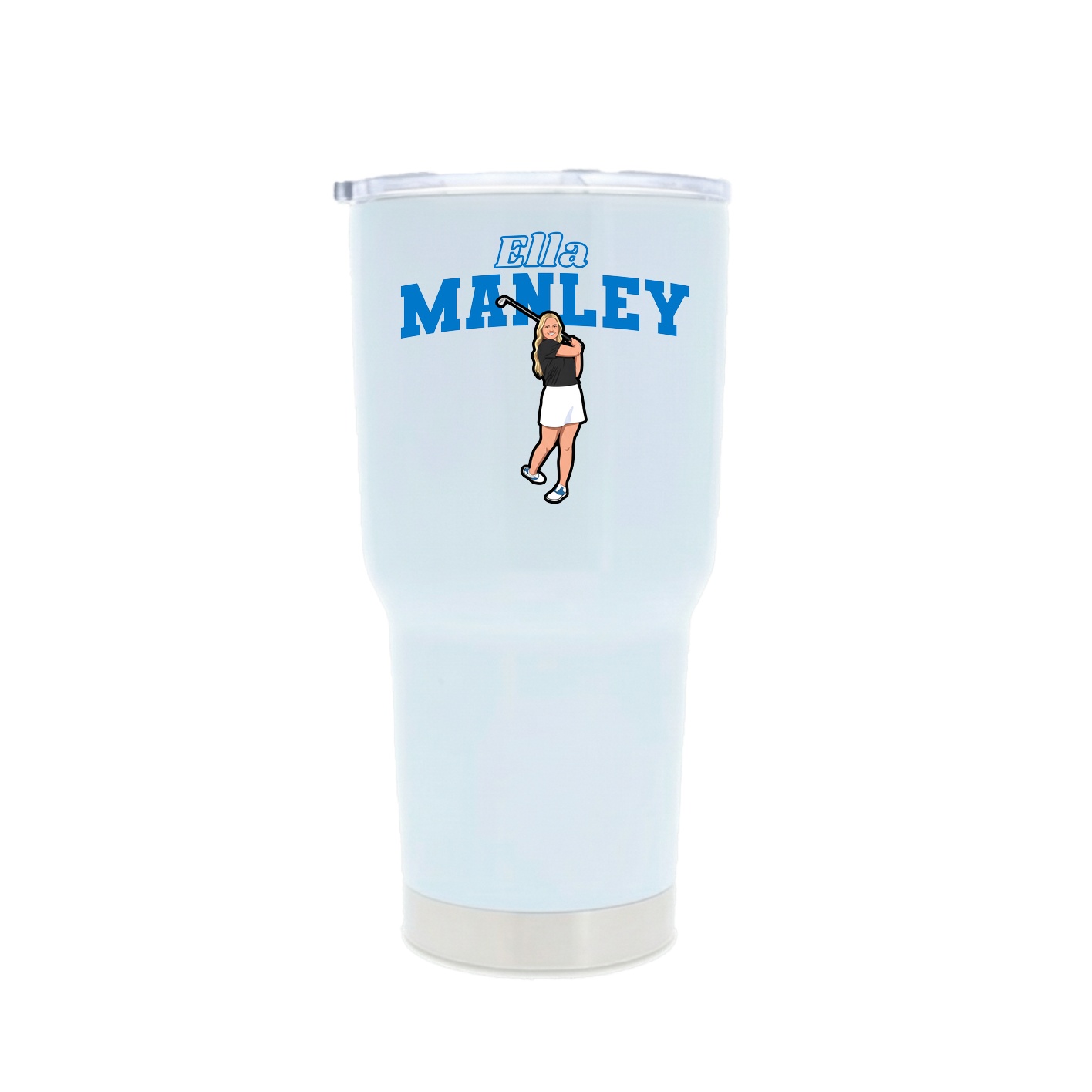 30oz Stainless Steel Tumbler — Name Arch in White