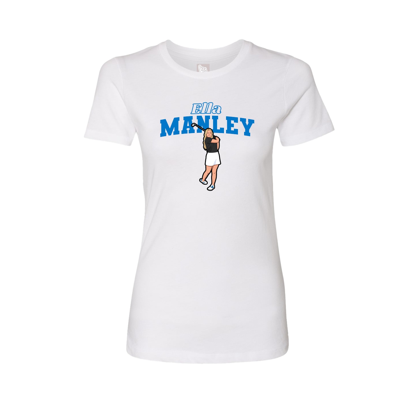 Fitted Women's Tee — Name Arch in White