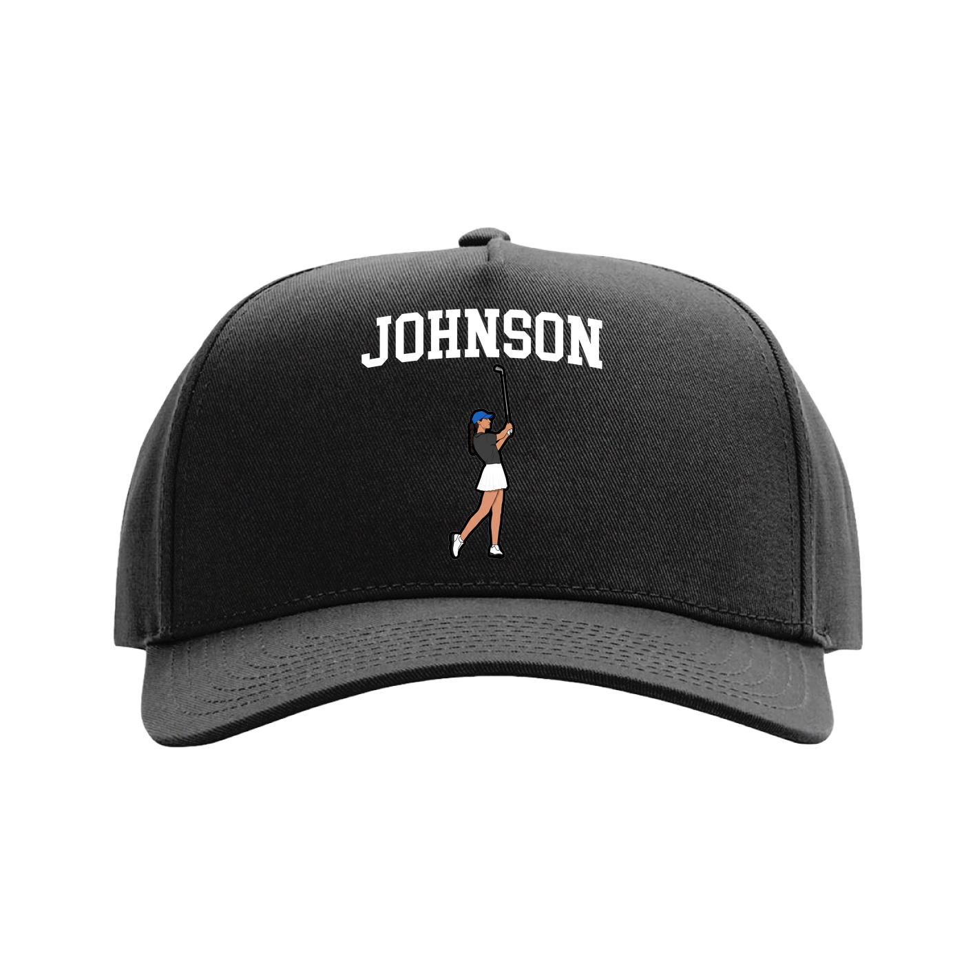 Full Fabric Five-Panel Champ Cap — Shirsey in Black