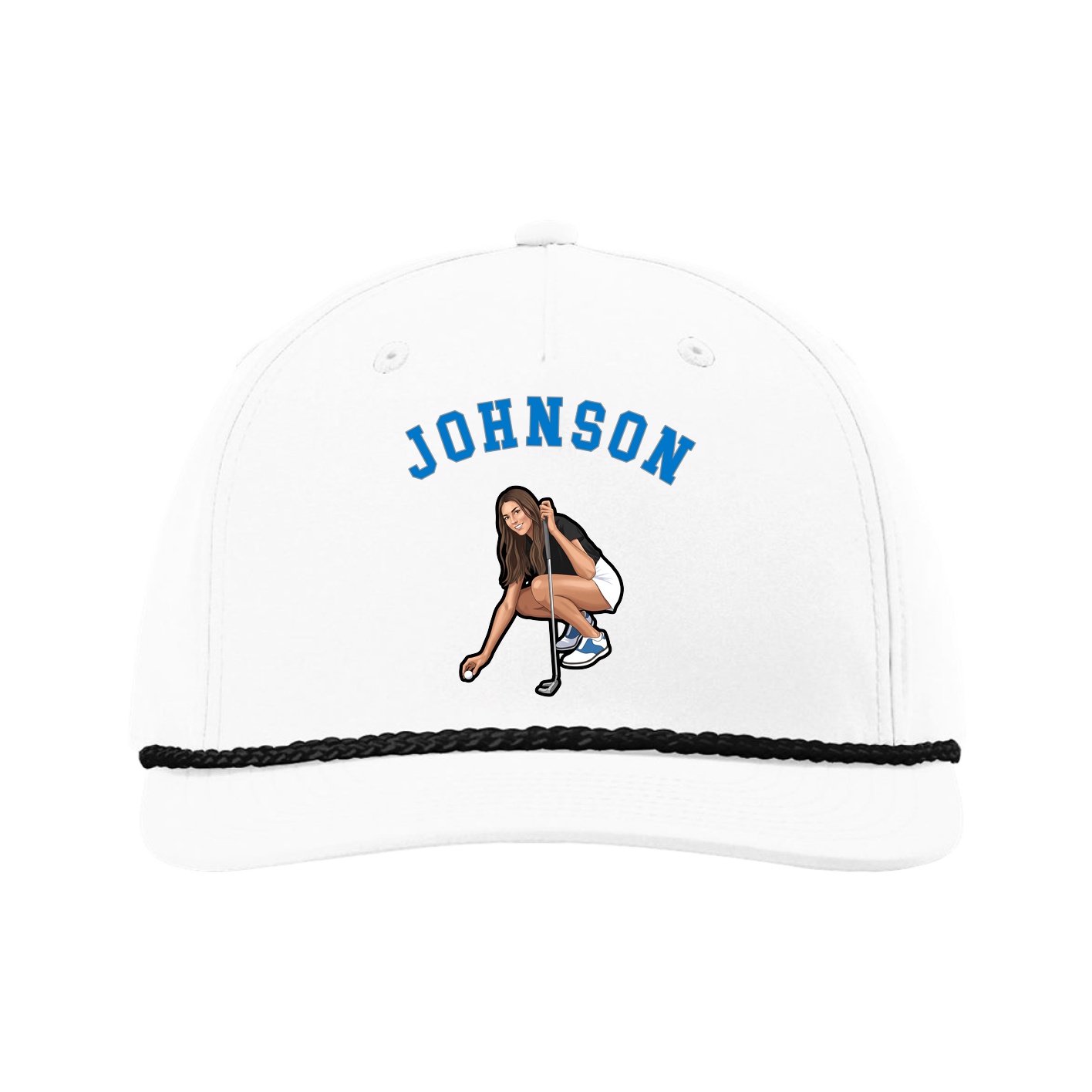 Five-Panel Classic Rope Cap — Shirsey Arch in White