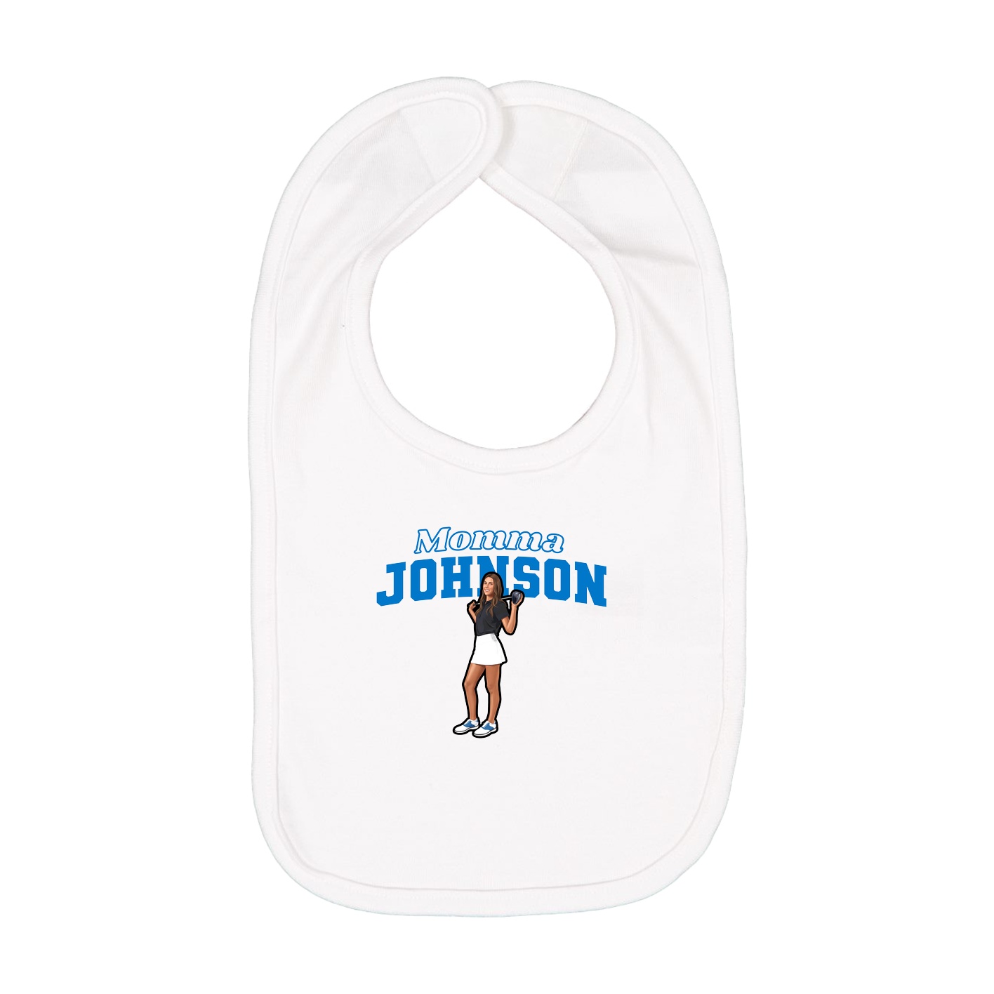 Infant Bib — Mothers Day Block in White