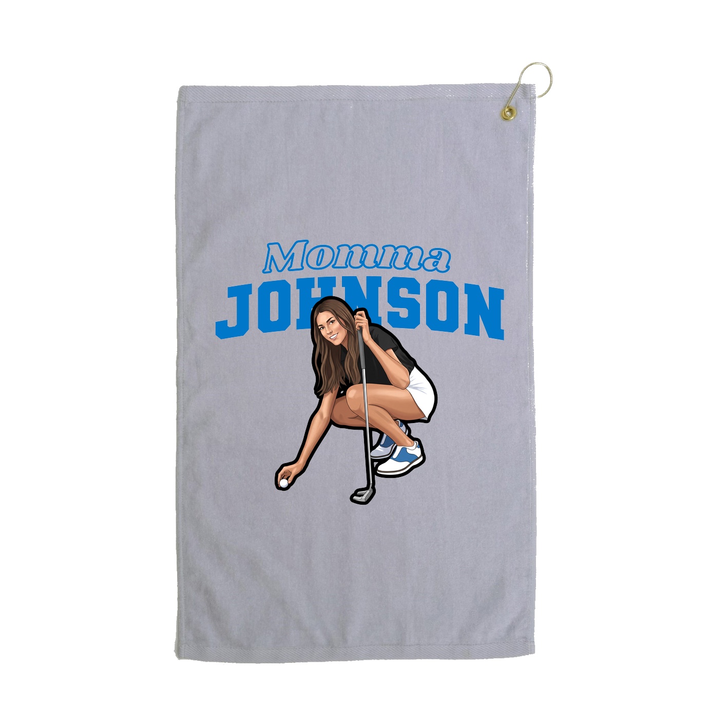 Golf Towel — Mothers Day Block in Grey