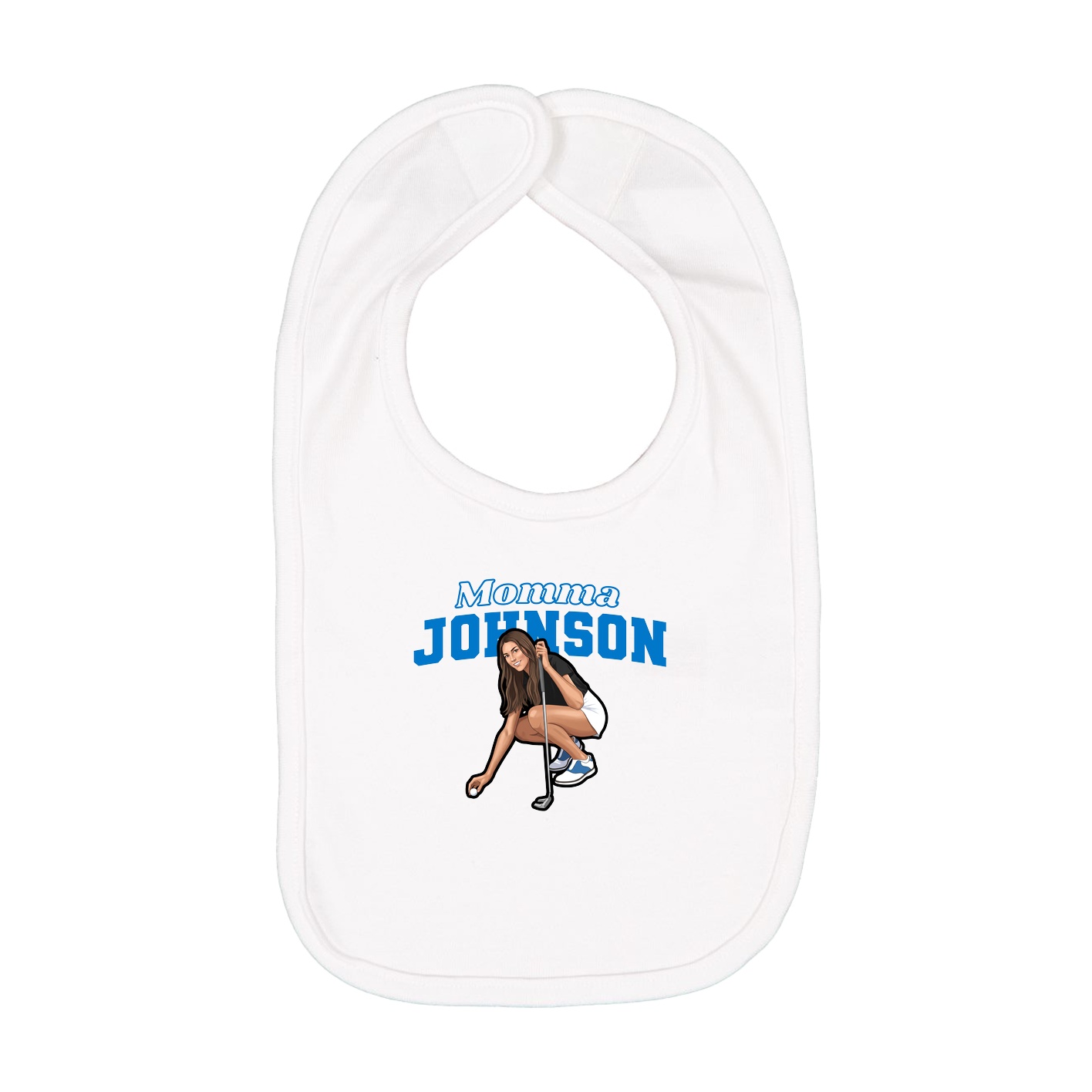 Infant Bib — Mothers Day Block in White