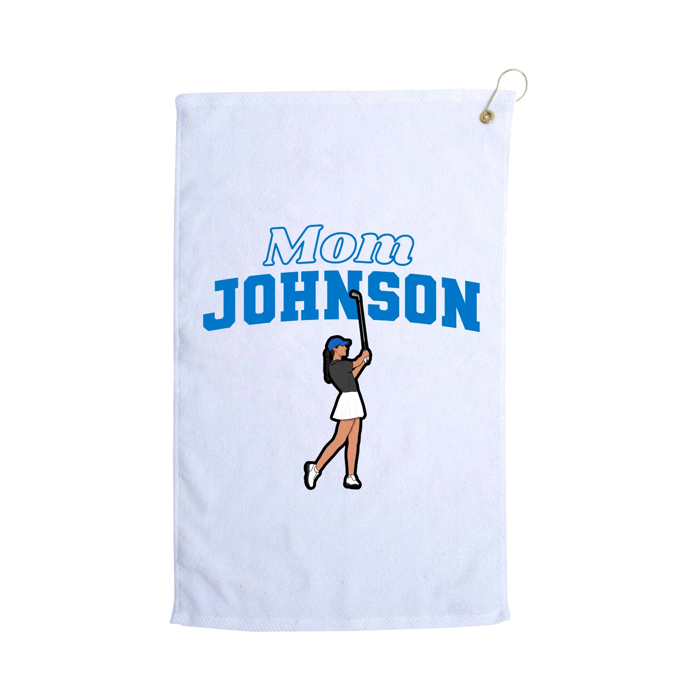 Golf Towel — Mothers Day Block in White