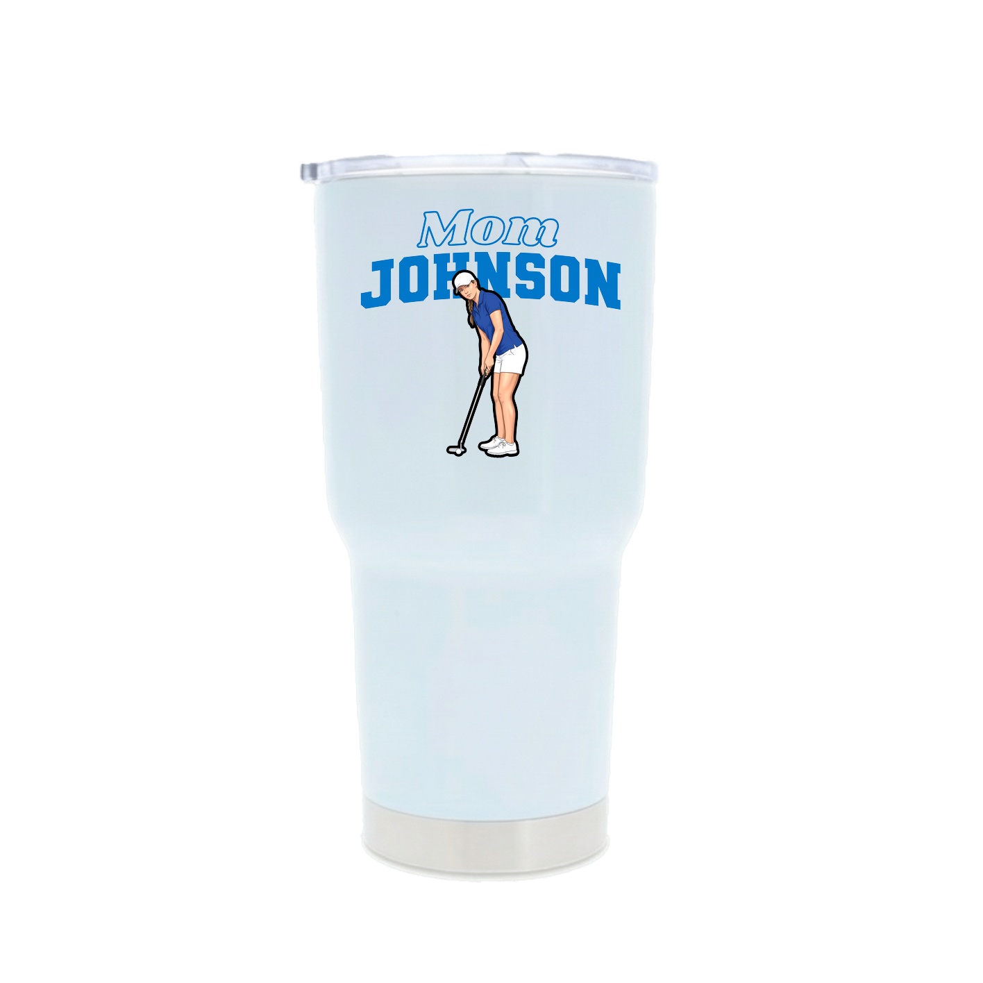 30oz Stainless Steel Tumbler — Mothers Day Block in White