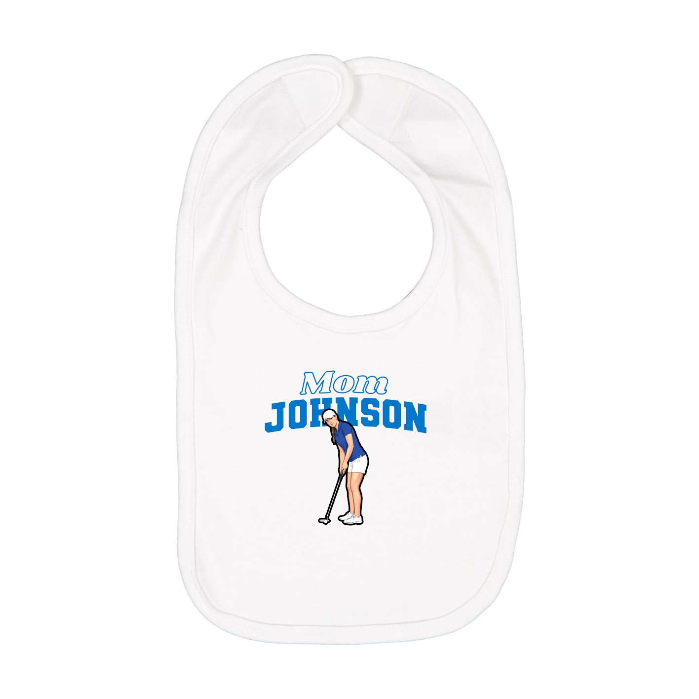 Infant Bib — Mothers Day Block in White