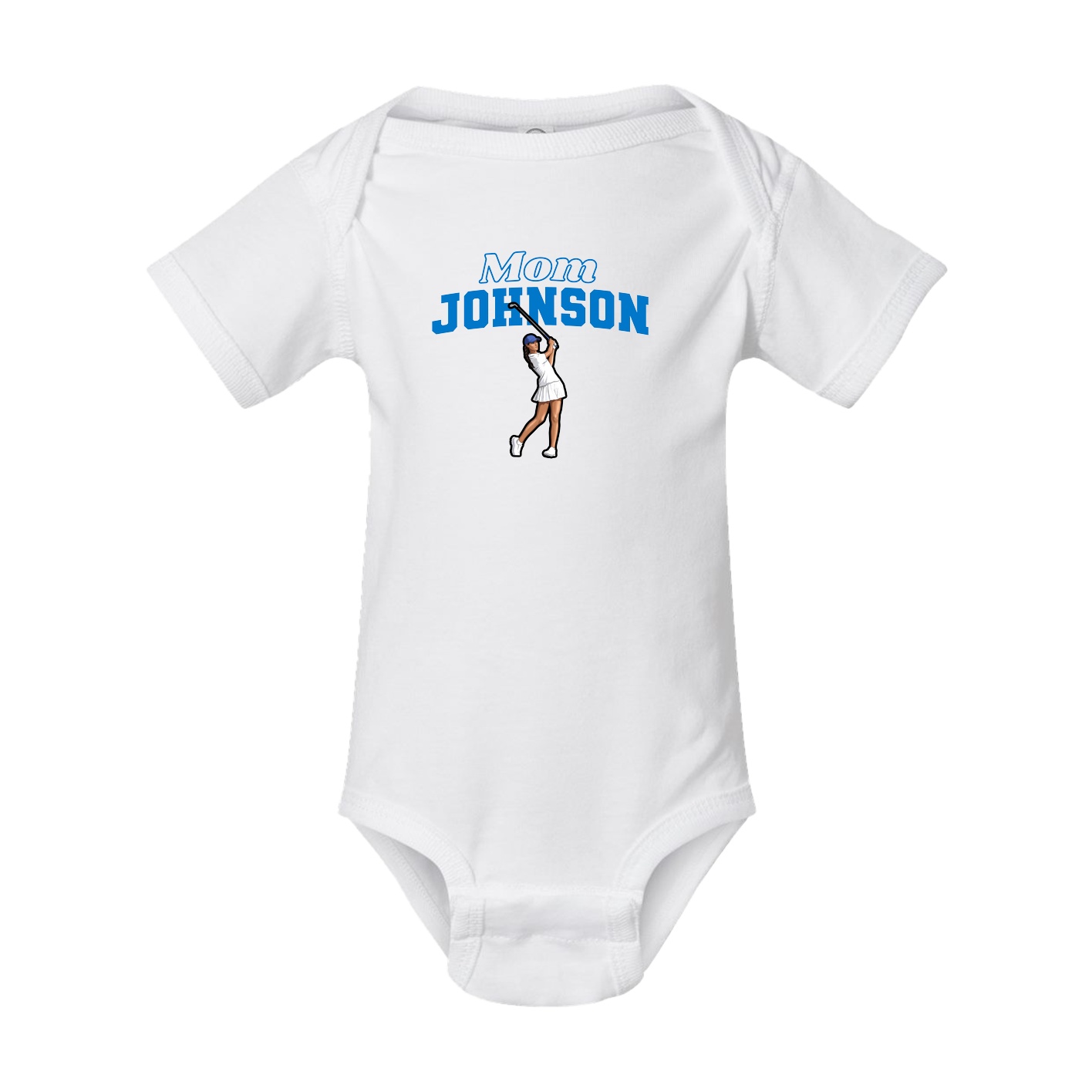 Baby Onesie — Mothers Day Block in White
