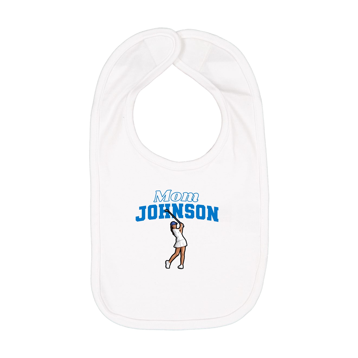 Infant Bib — Mothers Day Block in White