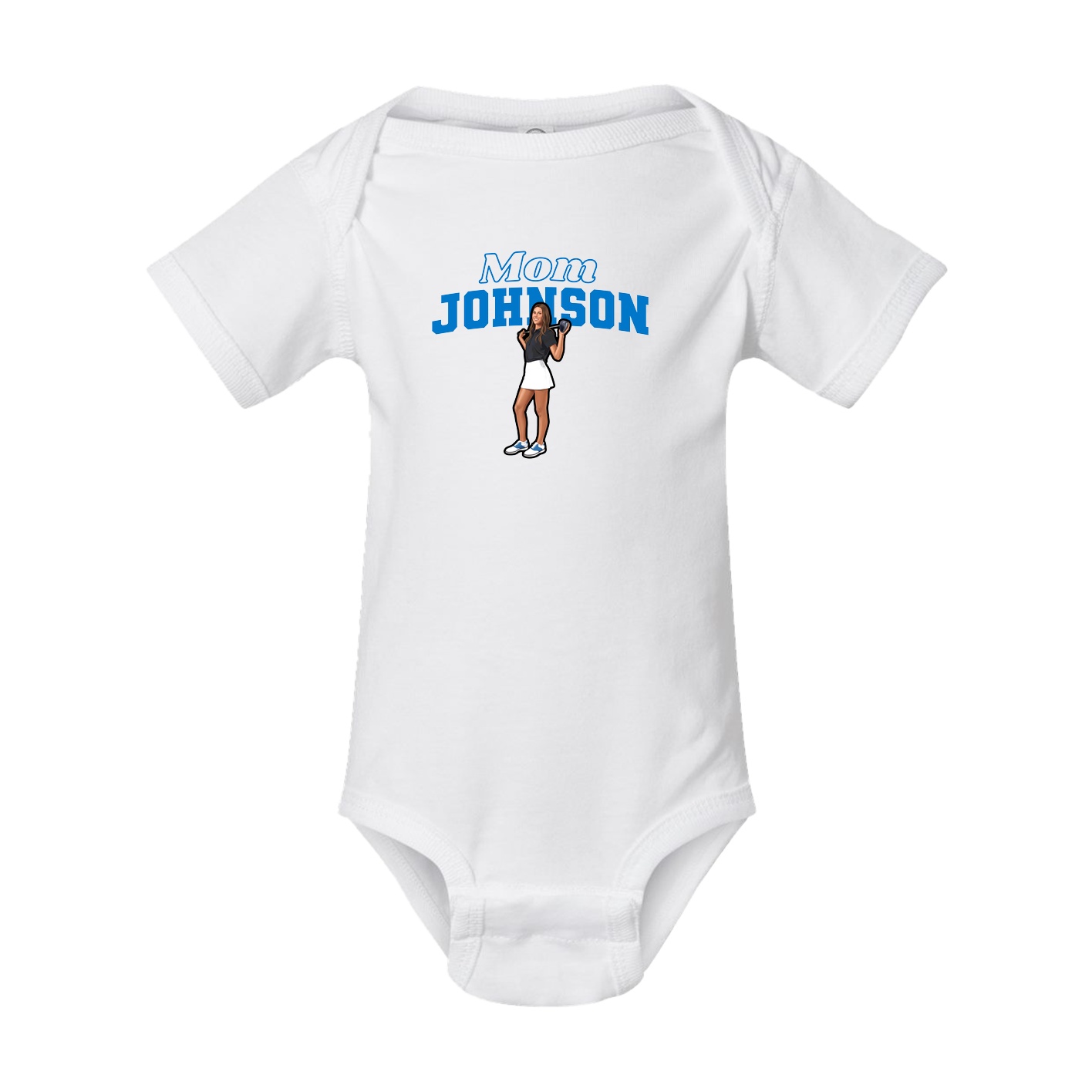 Baby Onesie — Mothers Day Block in White