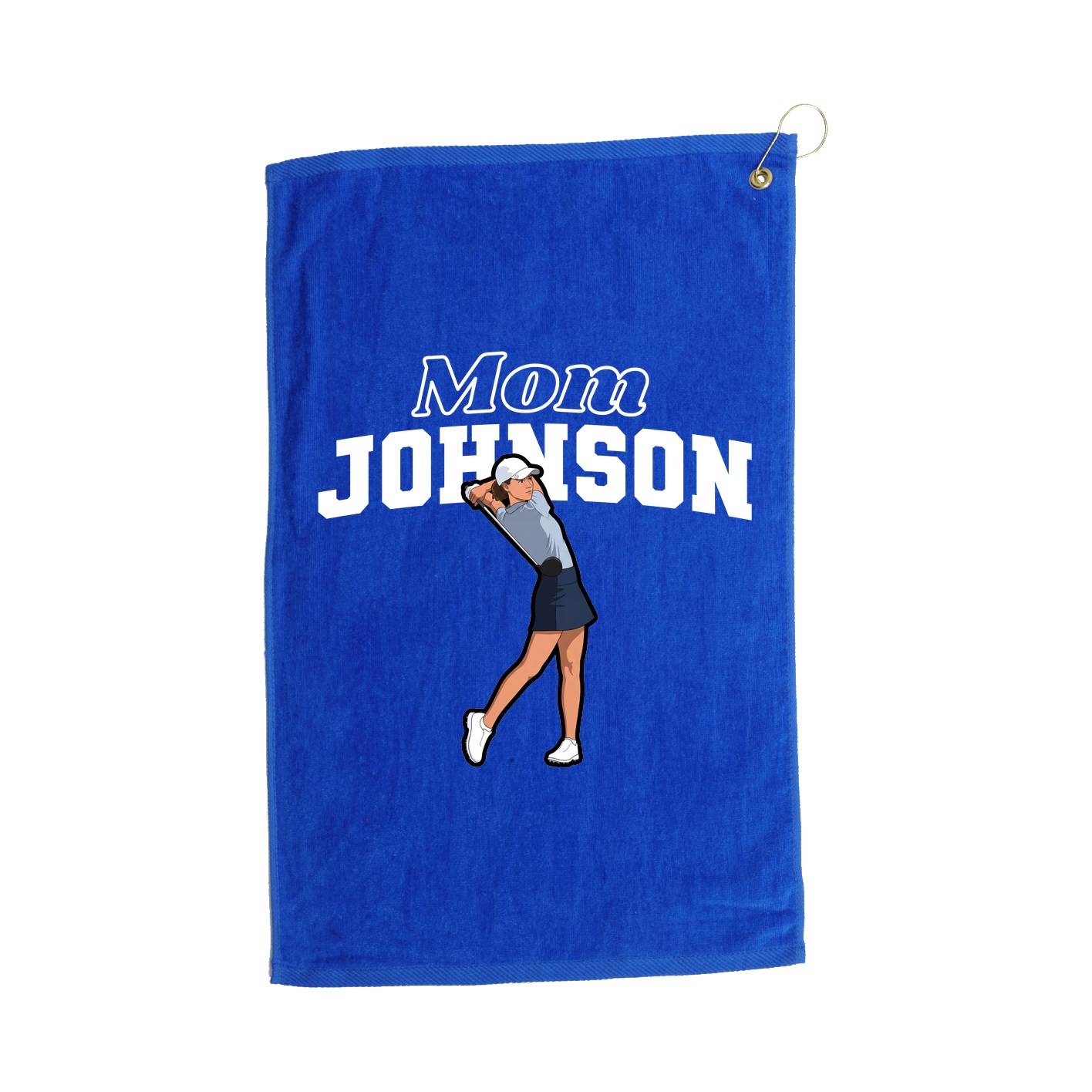 Golf Towel — Mothers Day Block in Royal
