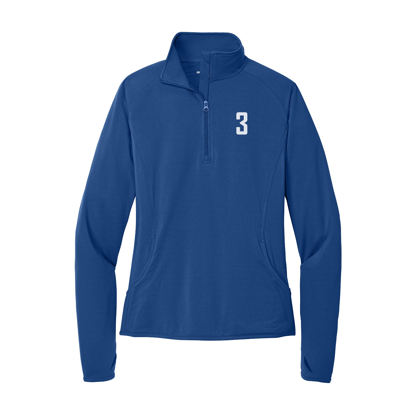 Women's Q-Zip Pullover — Front Shirsy in Royal