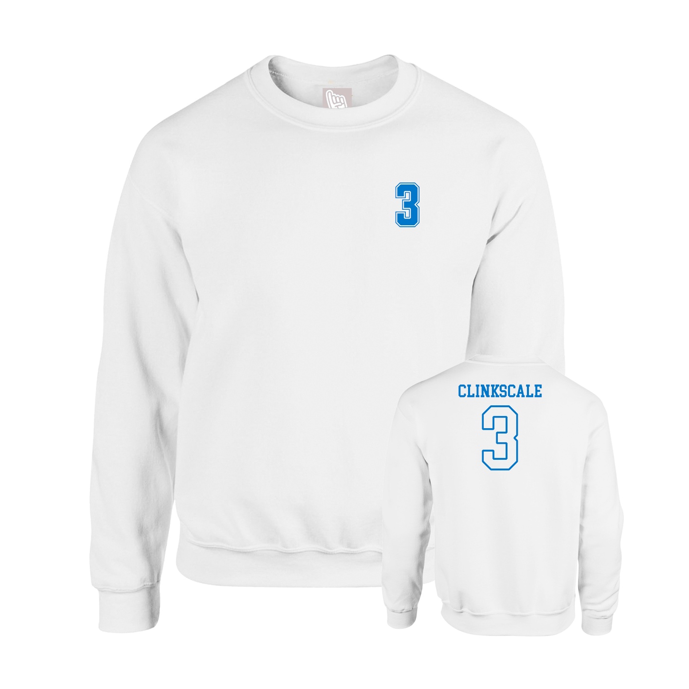 Fleece Crew — Chest Back in White