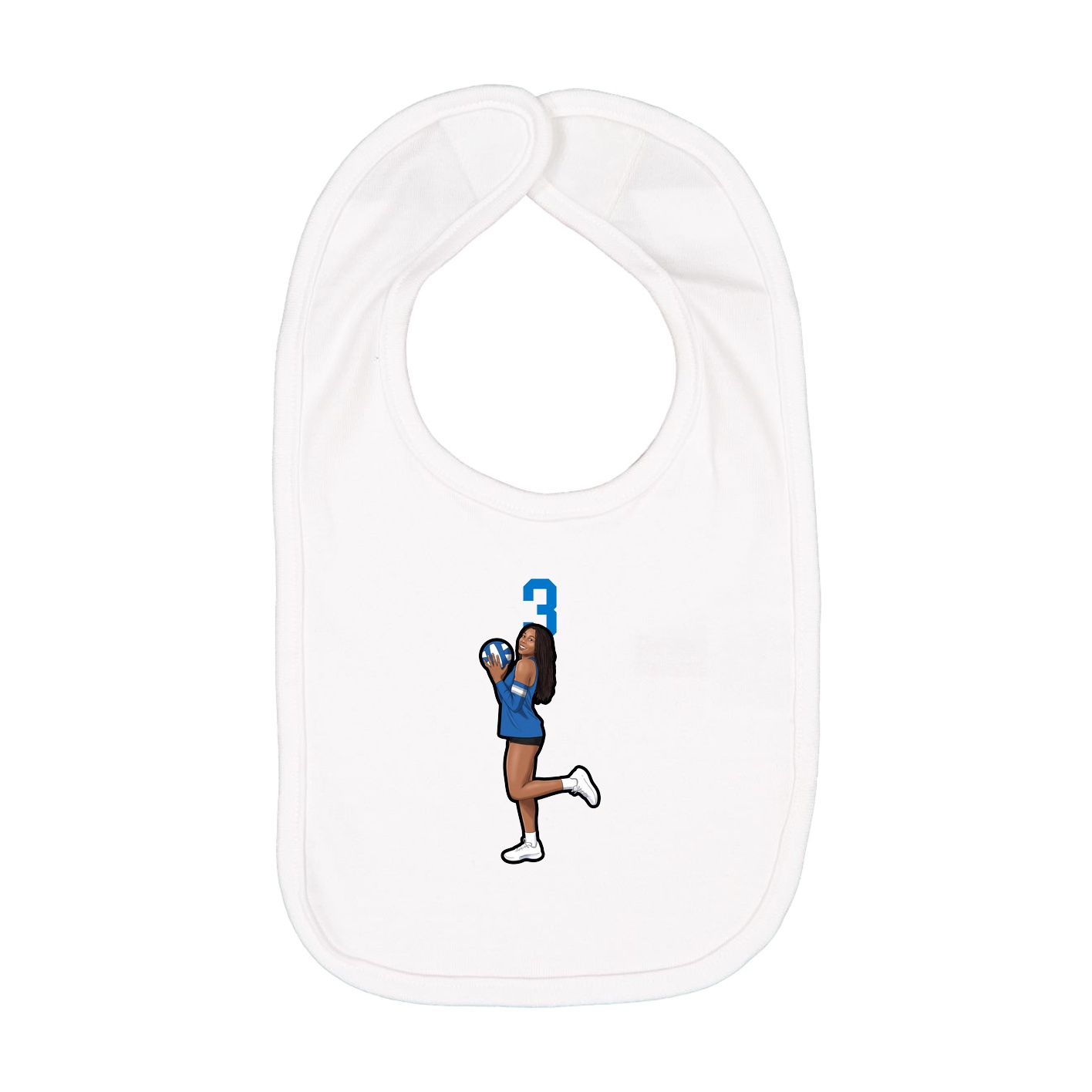 Infant Bib — Number Top in White