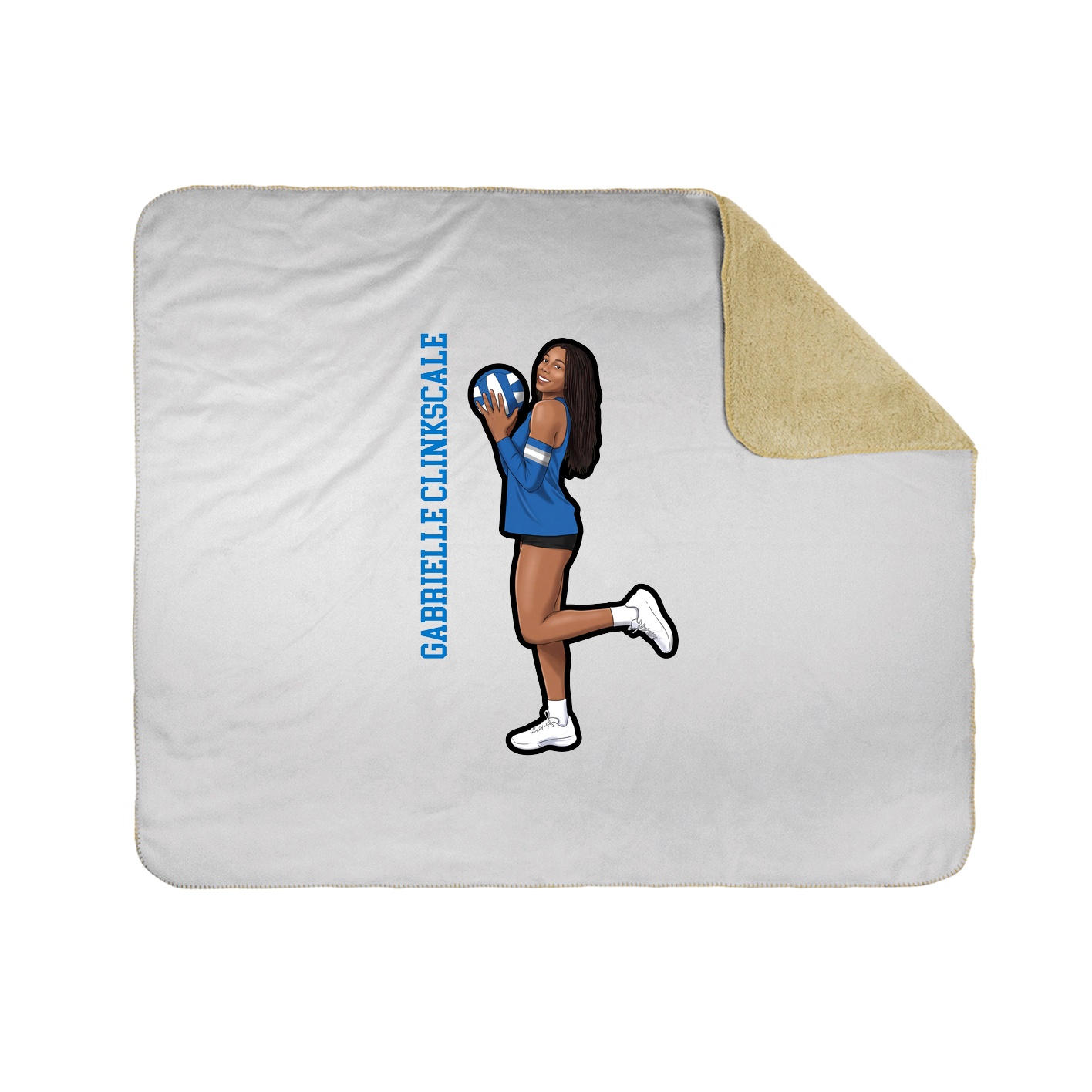 Throw Blanket — Name Vertical in White