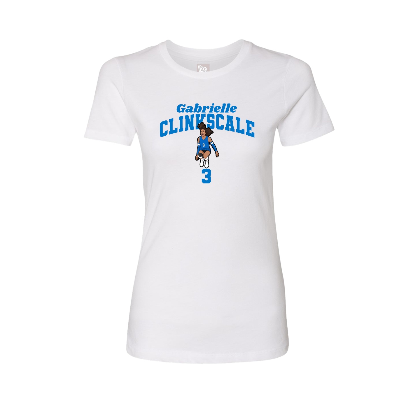 Fitted Women's Tee — Signature Arch in White